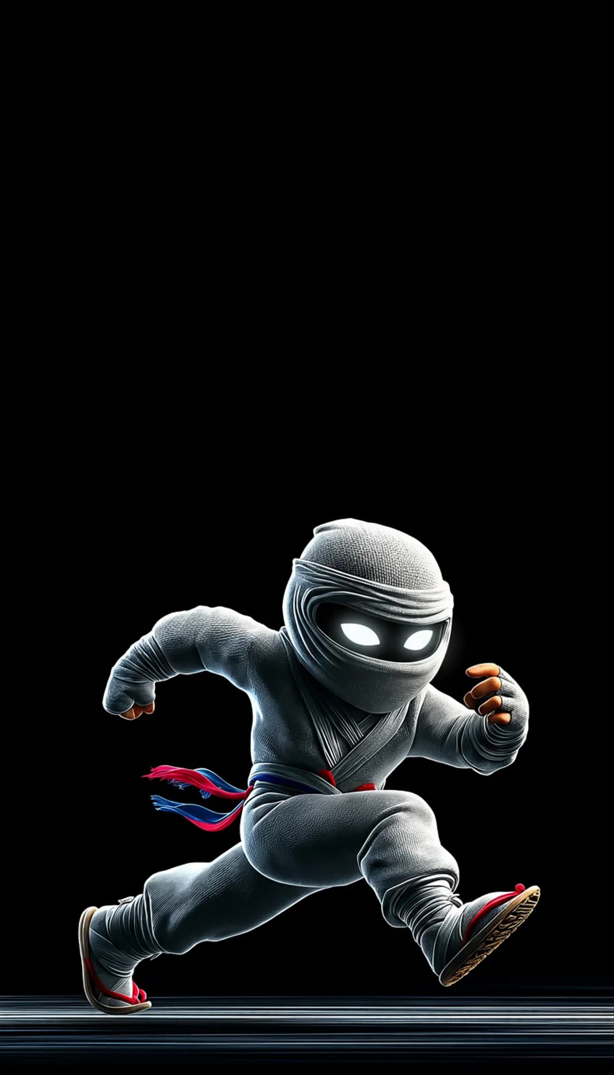 Minimal White Ninja Running Action 4K HD Wallpaper wallpaper - Ninja Wallpapers  | Picmaze