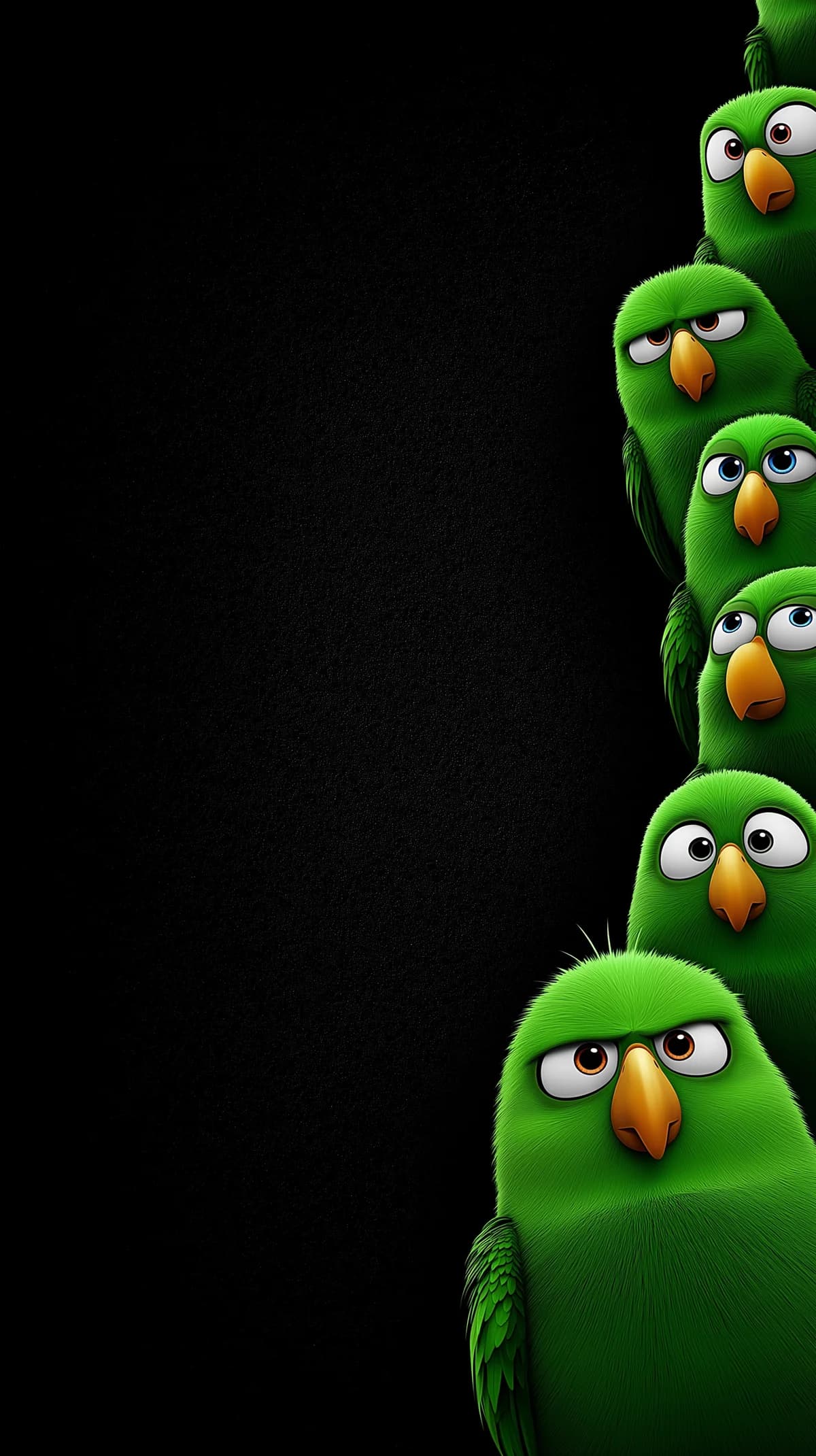 Moody Green Parrots Side Minimal Dark Wallpaper HD wallpaper - parrots | Picmaze