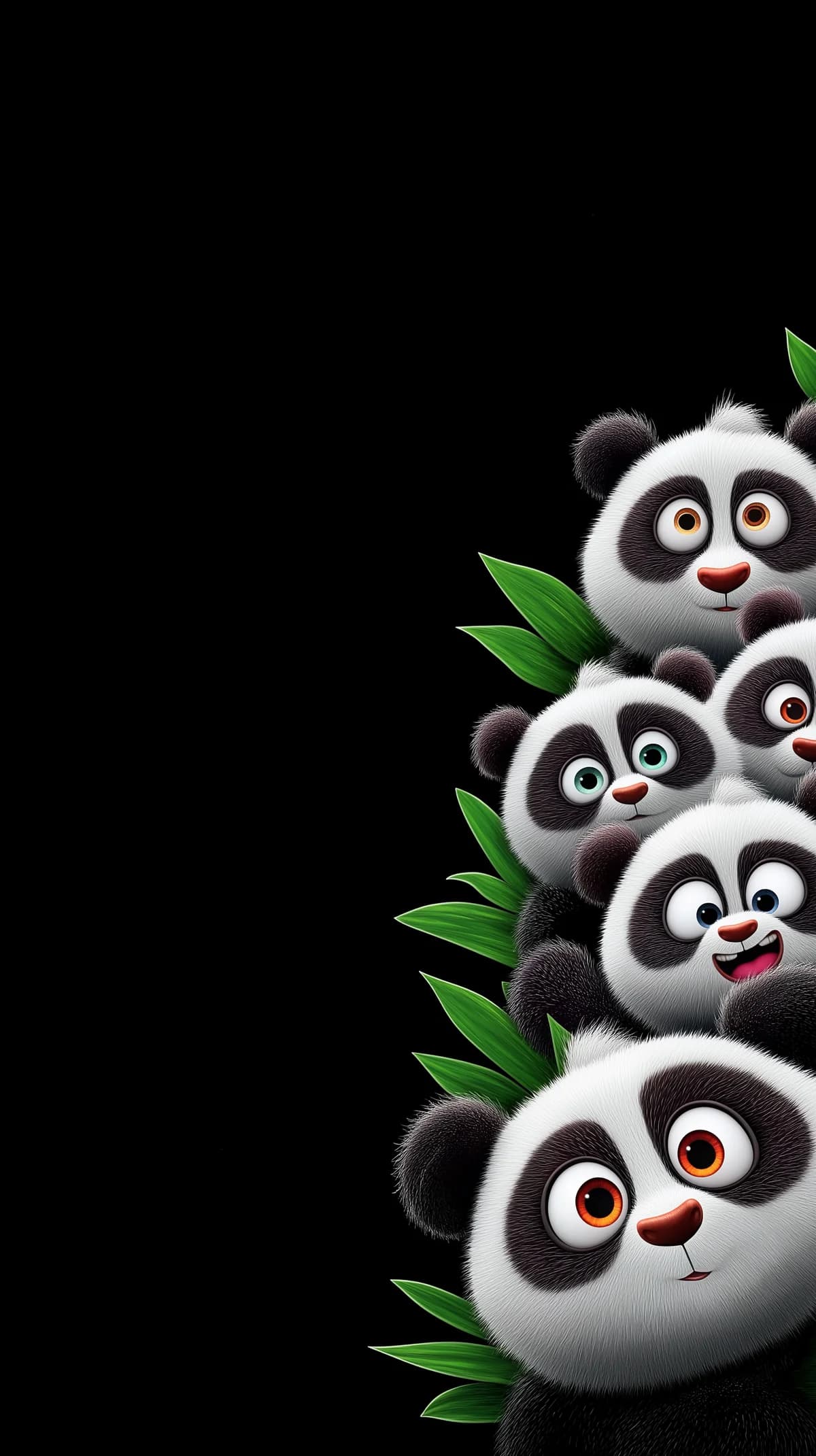 Cute Panda Peek Stack Minimal Black Aesthetic Wallpaper wallpaper - Panda Wallpapers | Picmaze