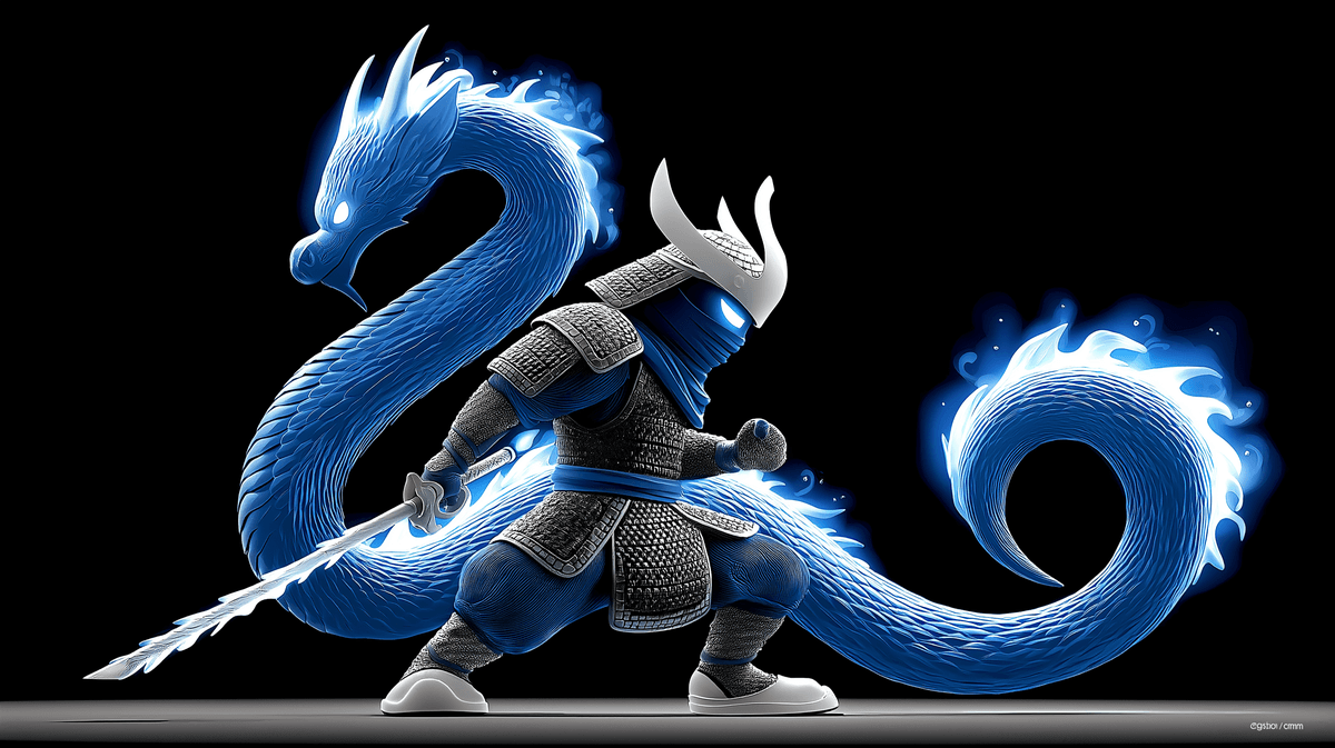 Blue Dragon Samurai Warrior 4K Fantasy Wallpaper wallpaper - Desktop Wallpapers  | Picmaze