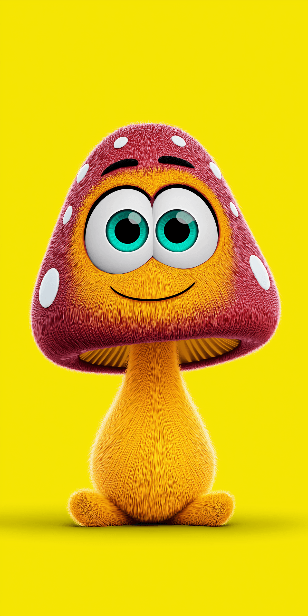 Cute 3D Furry Mushroom Cartoon Wallpaper – Colorful HD Background wallpaper - 3D Wallpaper | Picmaze