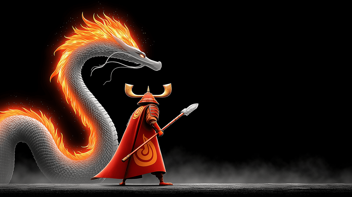 Fire Dragon and Samurai Warrior Fantasy 4K Wallpaper wallpaper - Fantasy Wallpaper | Picmaze