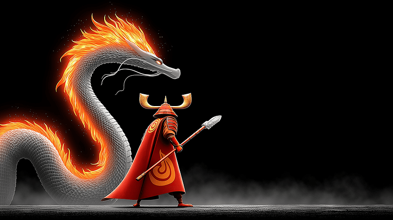 Fire Dragon and Samurai Warrior Fantasy 4K Wallpaper - Fantasy Wallpaper desktop Wallpaper | Picmaze