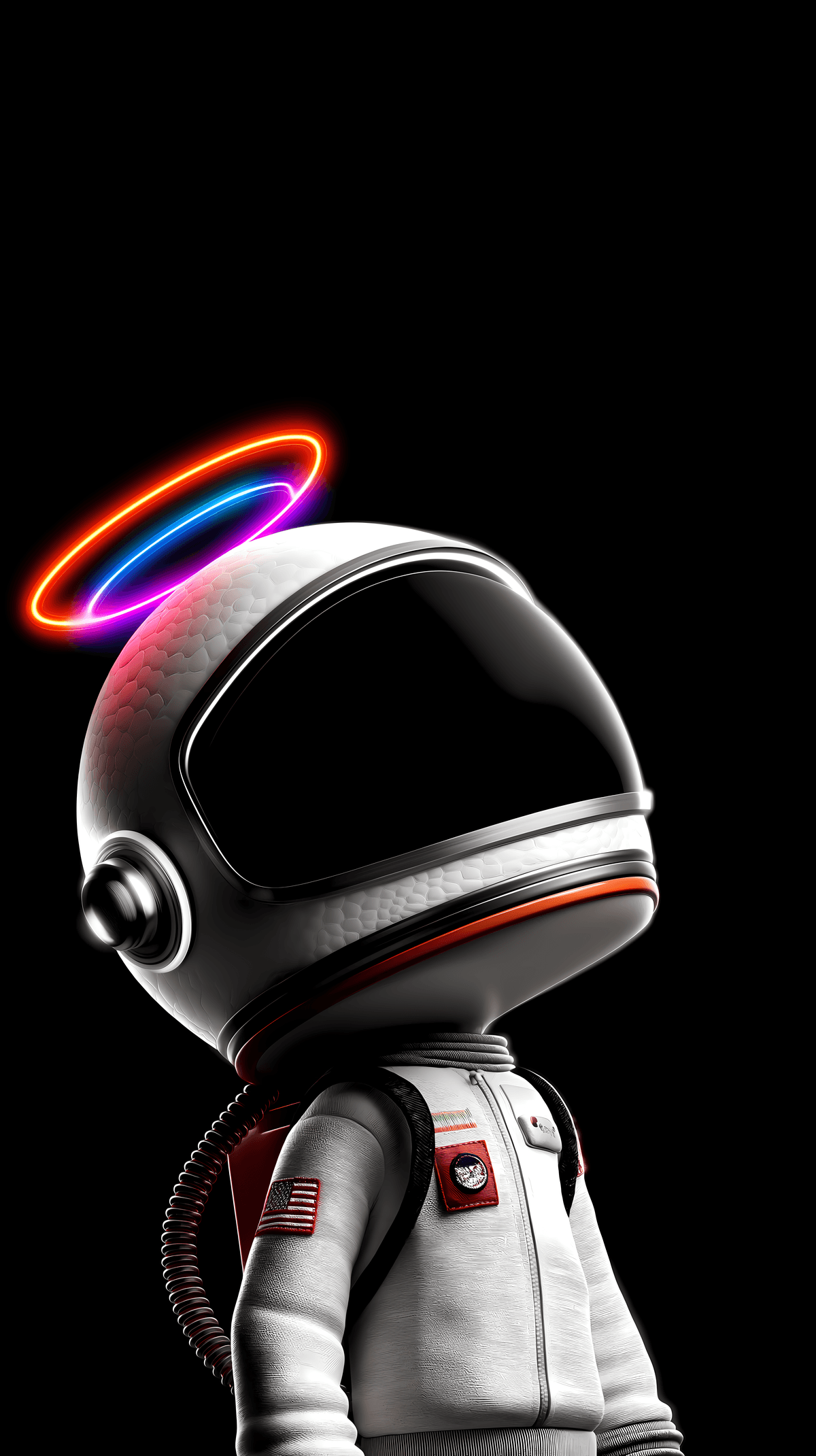 Futuristic Neon Halo Astronaut 4K Wallpaper – Ultra HD Space Art for Mobile & Desktop wallpaper - Mobile | Picmaze