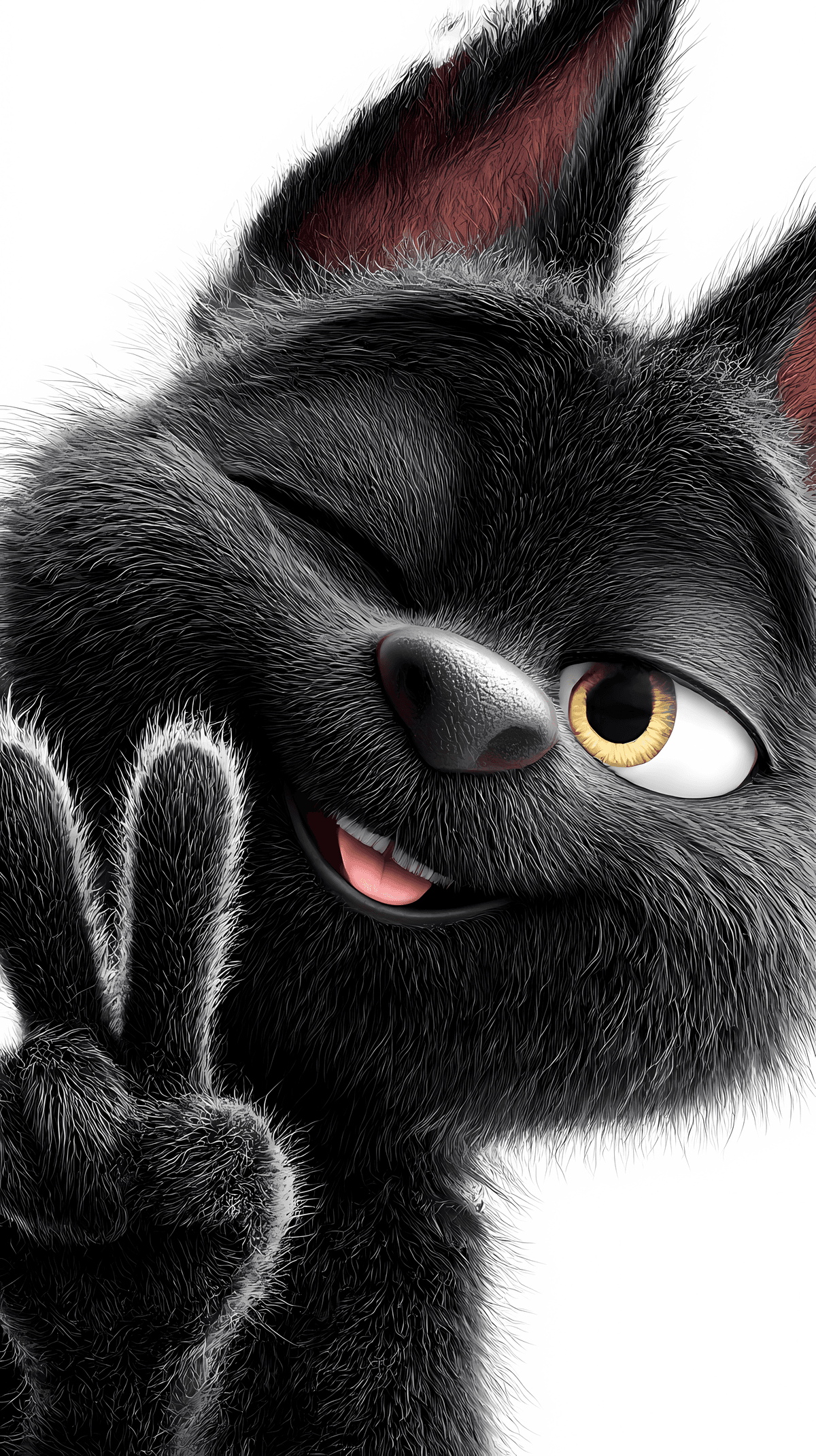 Cute Black Cat 3D Wink Wallpaper HD wallpaper - 3D Wallpaper | Picmaze