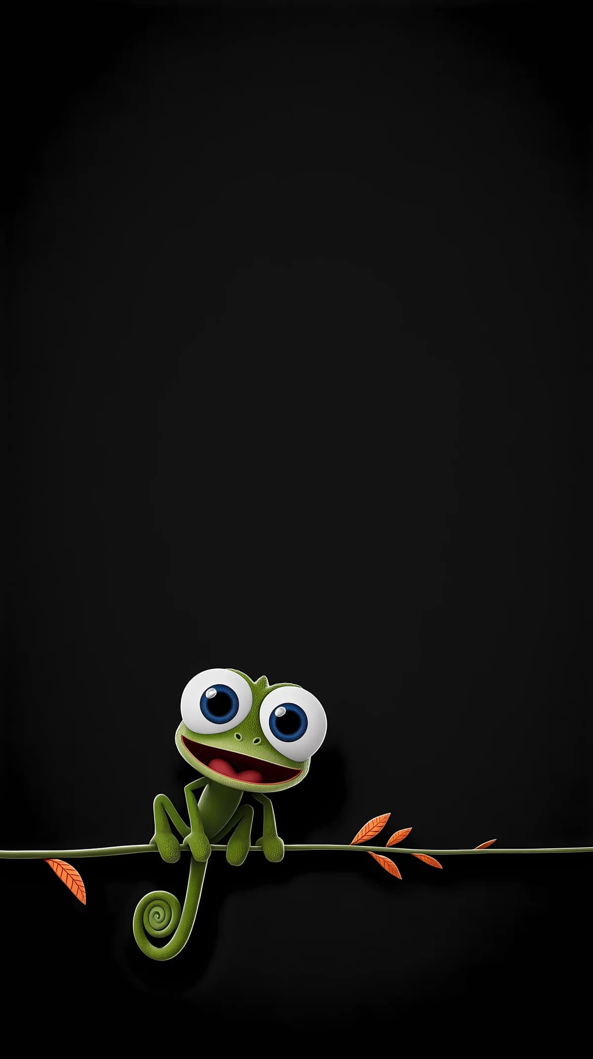 Adorable Chameleon on Branch Dark Minimal Wallpaper wallpaper - Chameleons | Picmaze