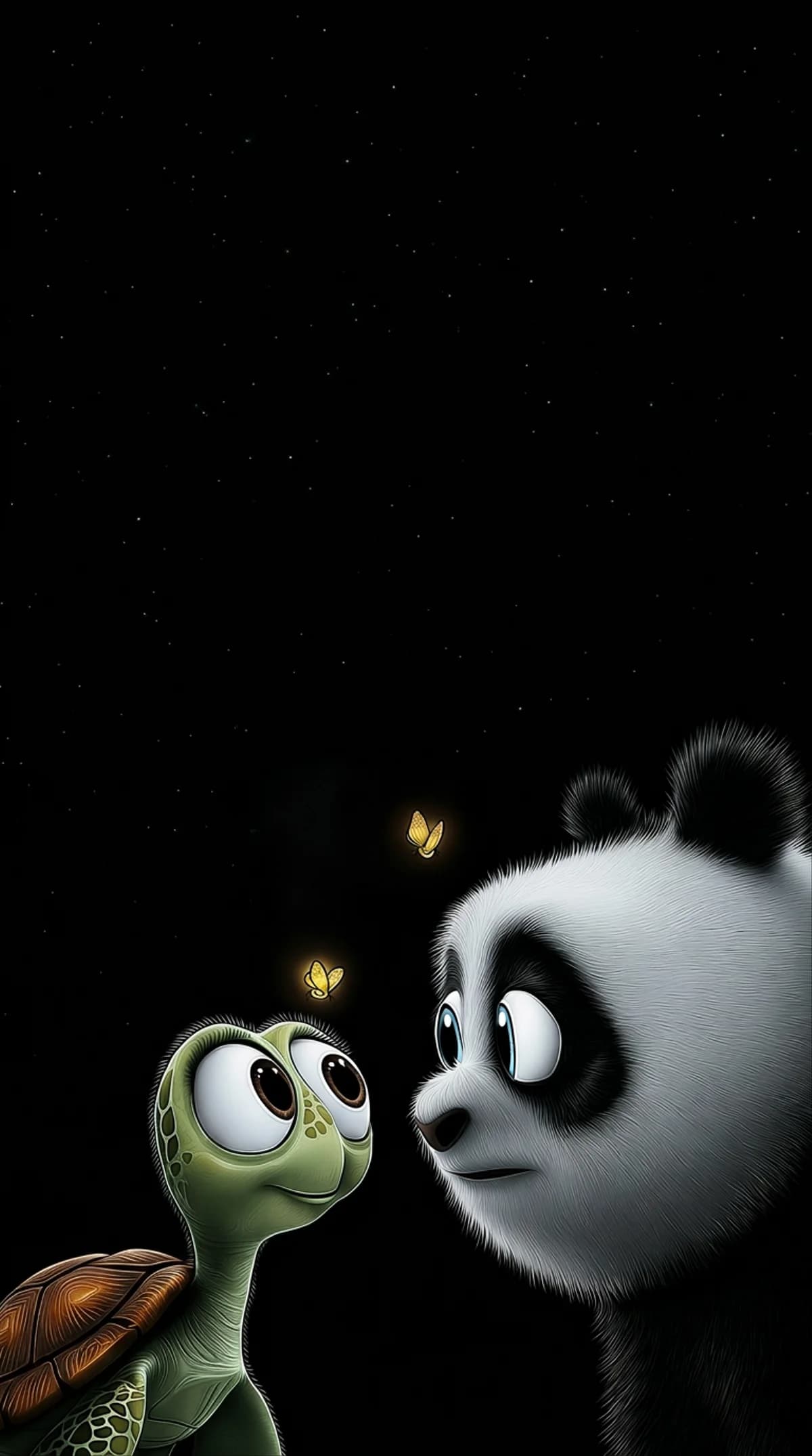 Cute Panda and Turtle with Fireflies Night 3D Wallpaper wallpaper - 3D Wallpaper | Picmaze