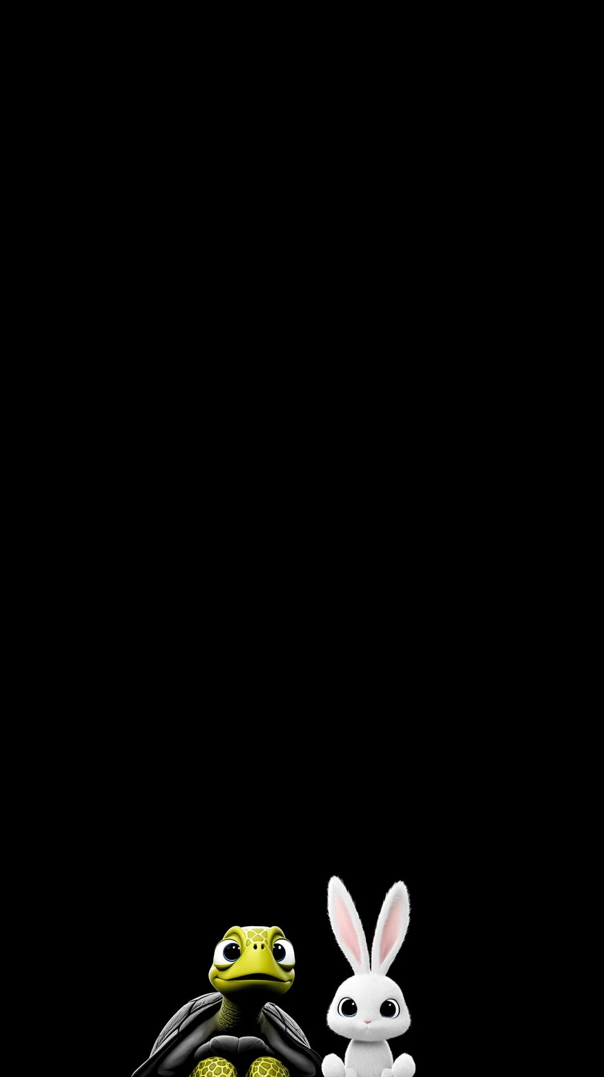 Adorable Bunny and Turtle Minimal Black Aesthetic Wallpaper wallpaper - 3D Wallpaper | Picmaze