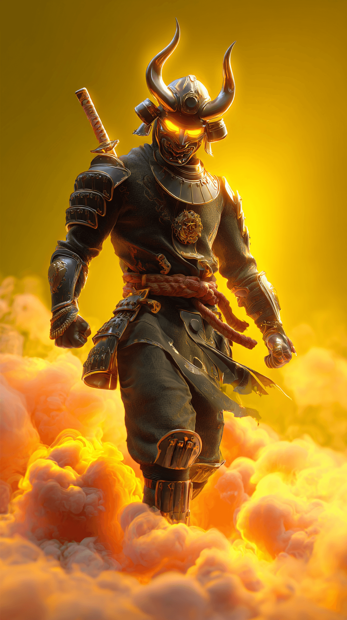 Dark Oni Samurai Warrior Wallpaper – Glowing Demon Mask 4K Android Background wallpaper - Ninja Wallpapers  | Picmaze