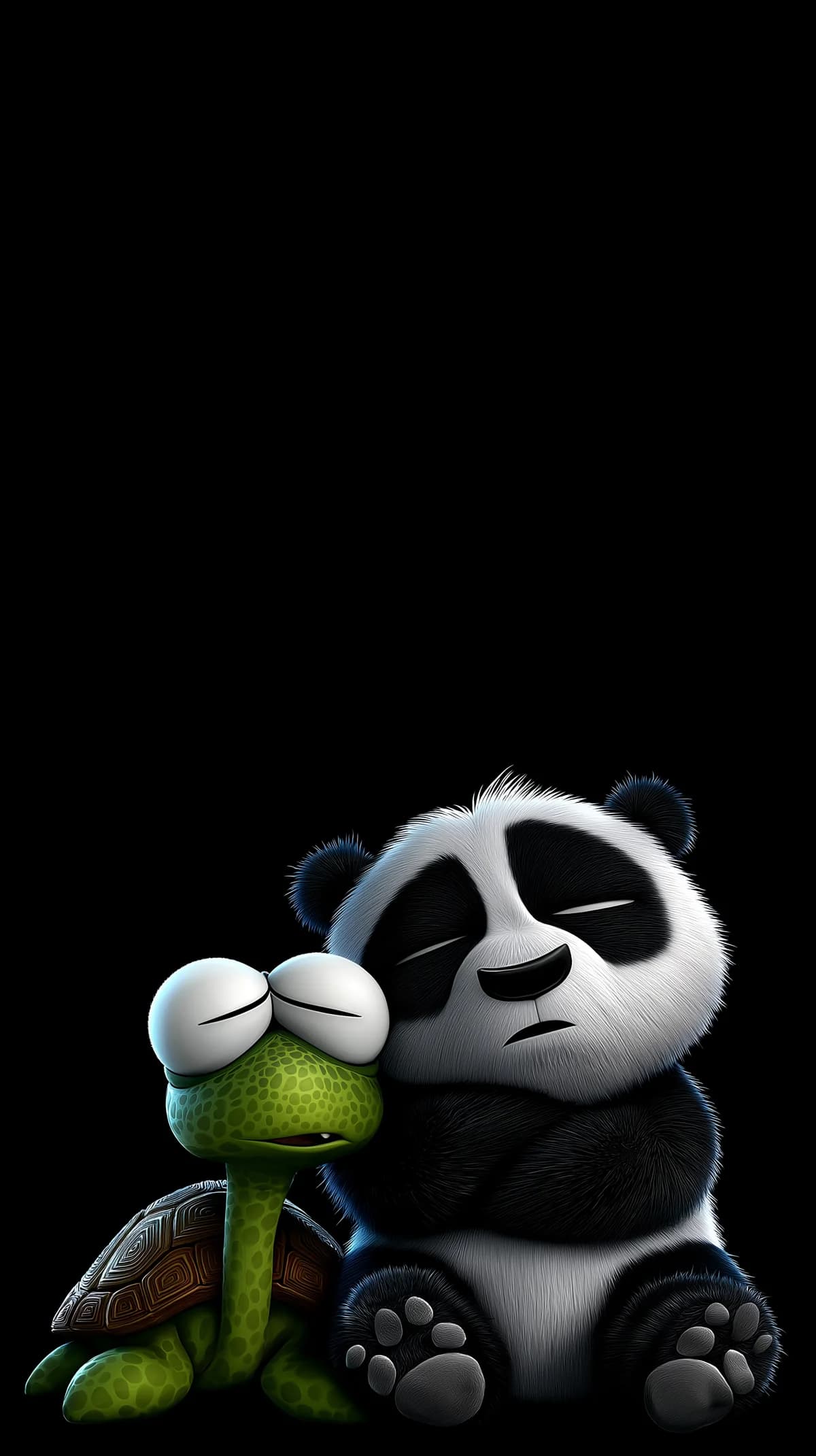 Cute Sleeping Panda Hugging Turtle 3D Wallpaper HD wallpaper - 3D Wallpaper | Picmaze