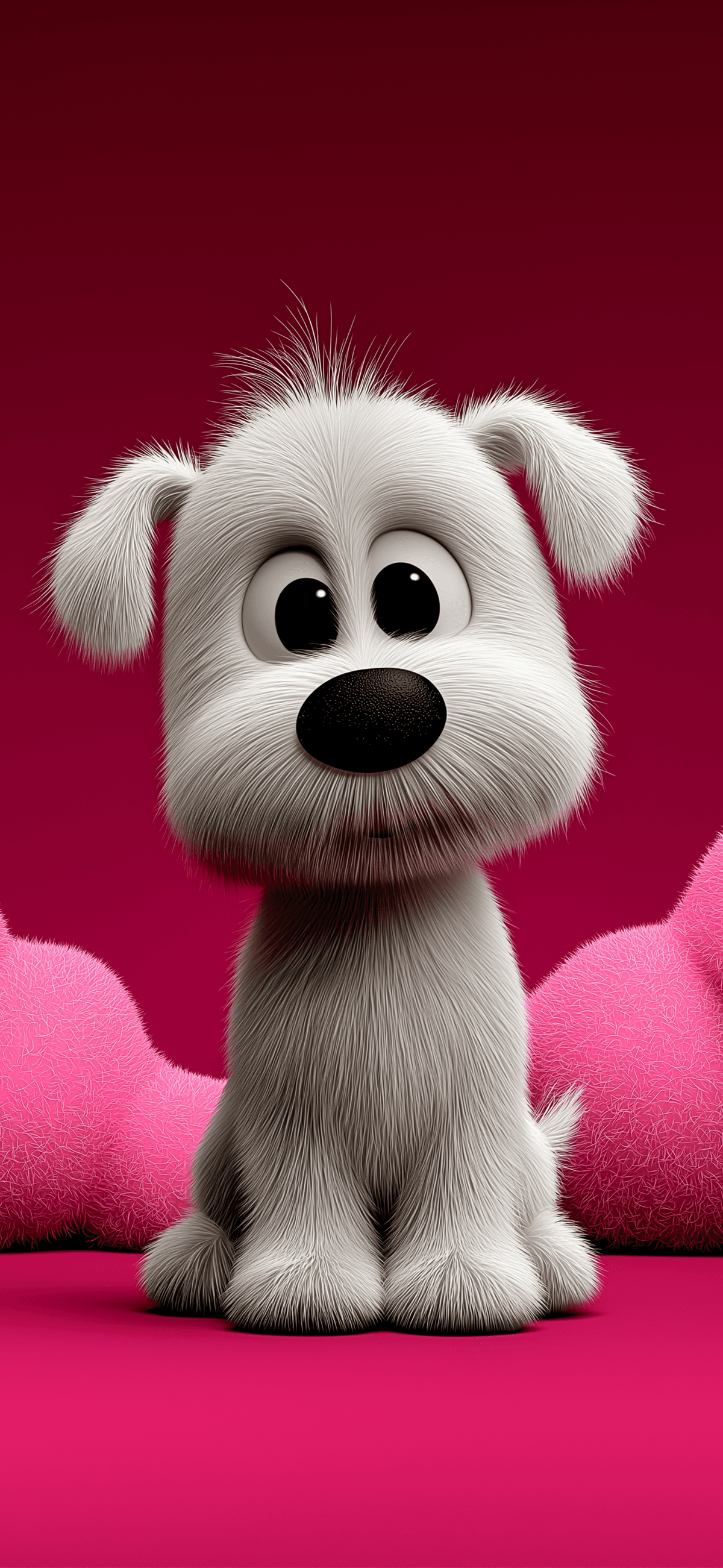 Cute White Puppy 3D Wallpaper with Pink Background 4K wallpaper - ios wallpapers | Picmaze
