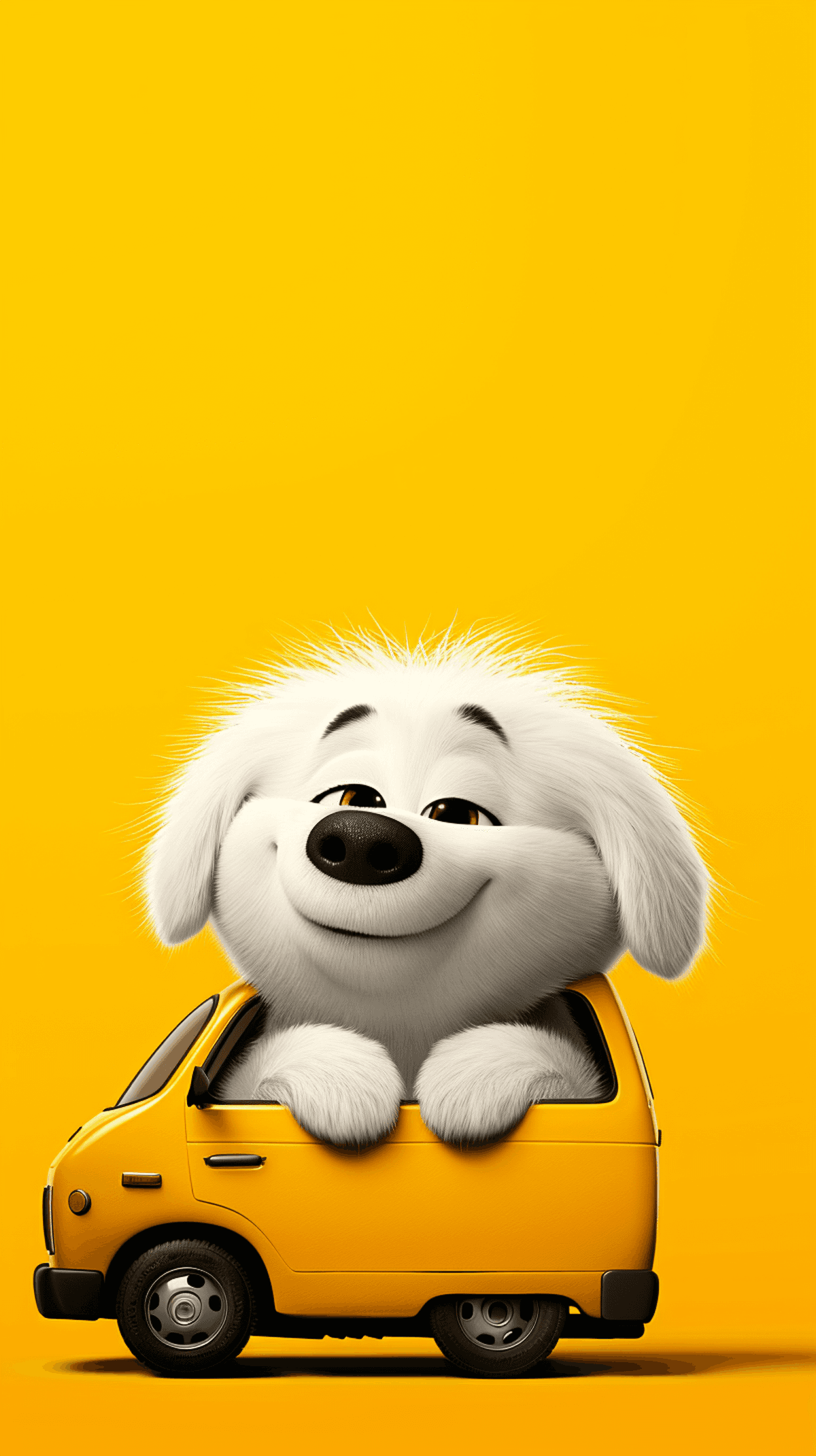 Cute Puppy in Yellow Car Wallpaper 4K HD wallpaper - Dogs wallpaper | Picmaze