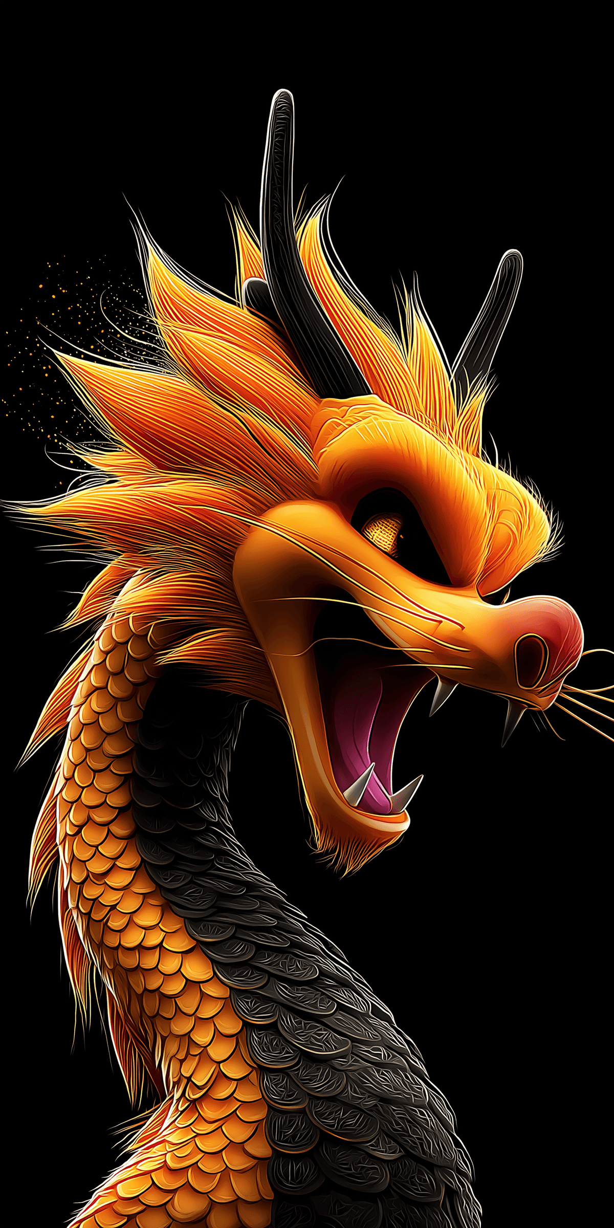 Fiery Orange Dragon Roaring Fantasy 4K Mobile Wallpaper wallpaper - Fantasy Wallpaper | Picmaze