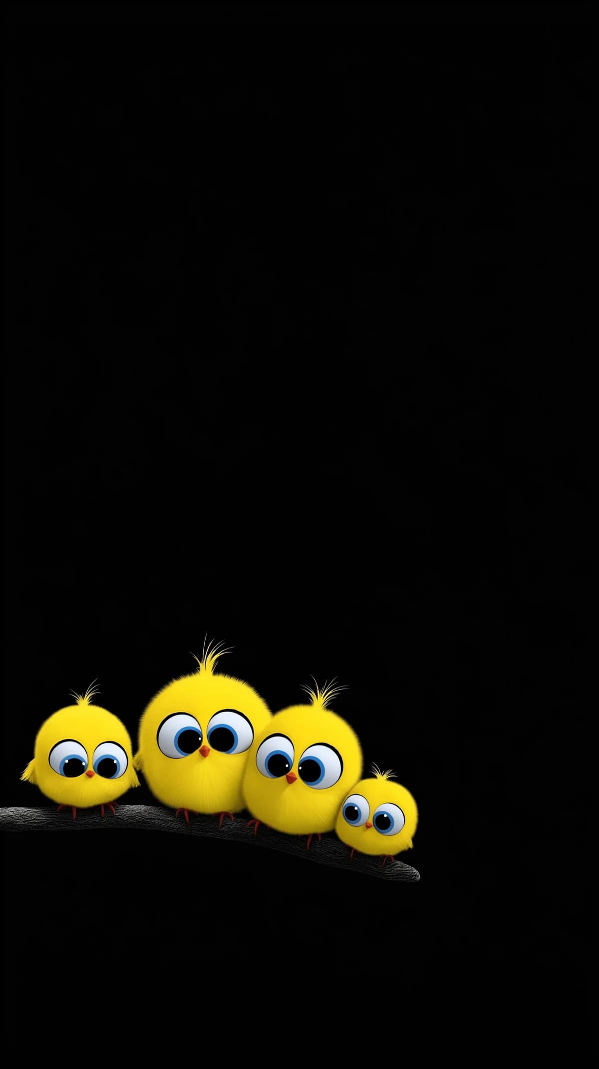 Adorable Yellow Chick Family on Branch Dark Cute Wallpaper wallpaper - Bird Wallpapers | Picmaze