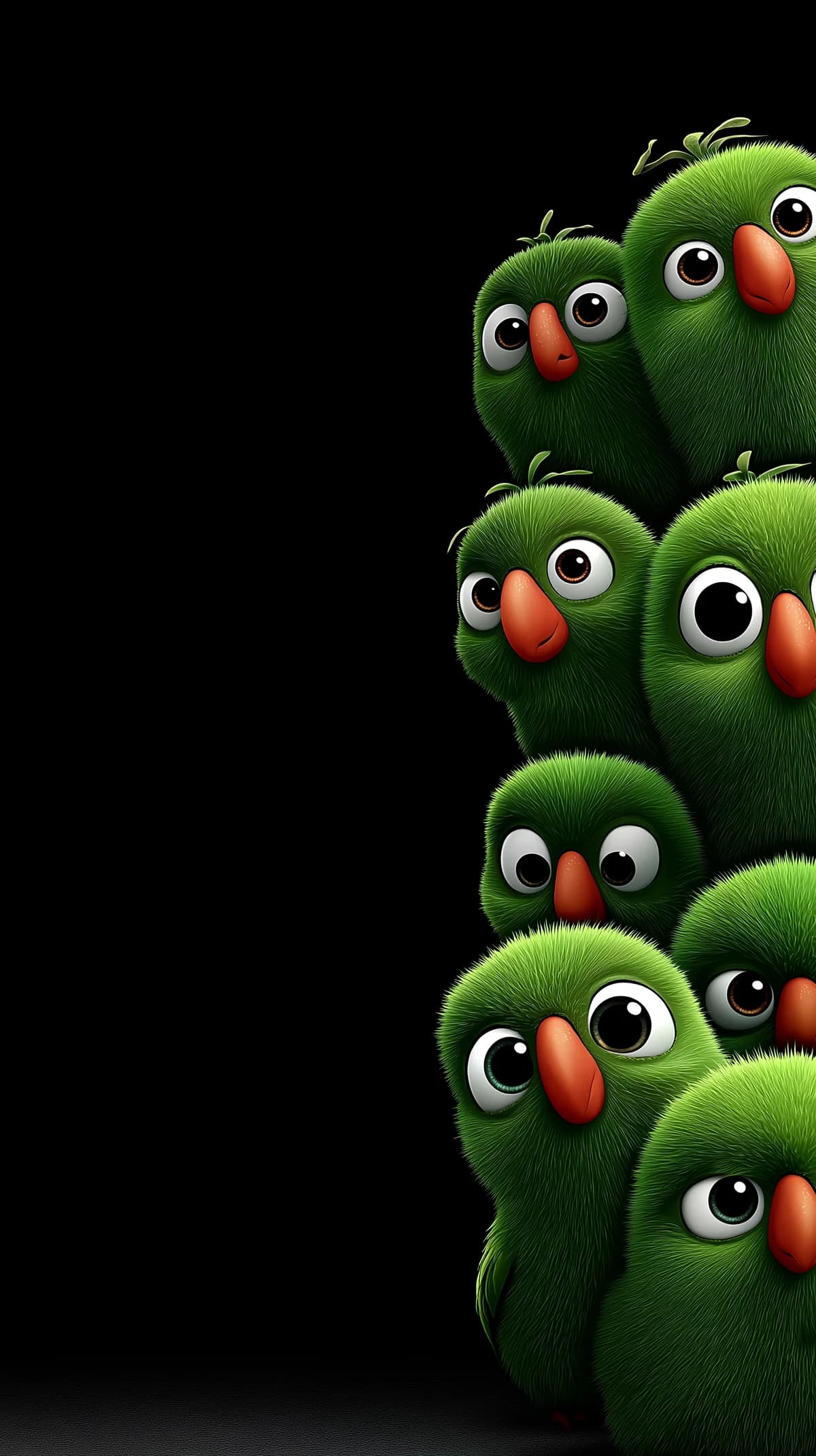Cute Green Birds Cluster Minimal Dark Aesthetic Wallpaper wallpaper - parrots | Picmaze