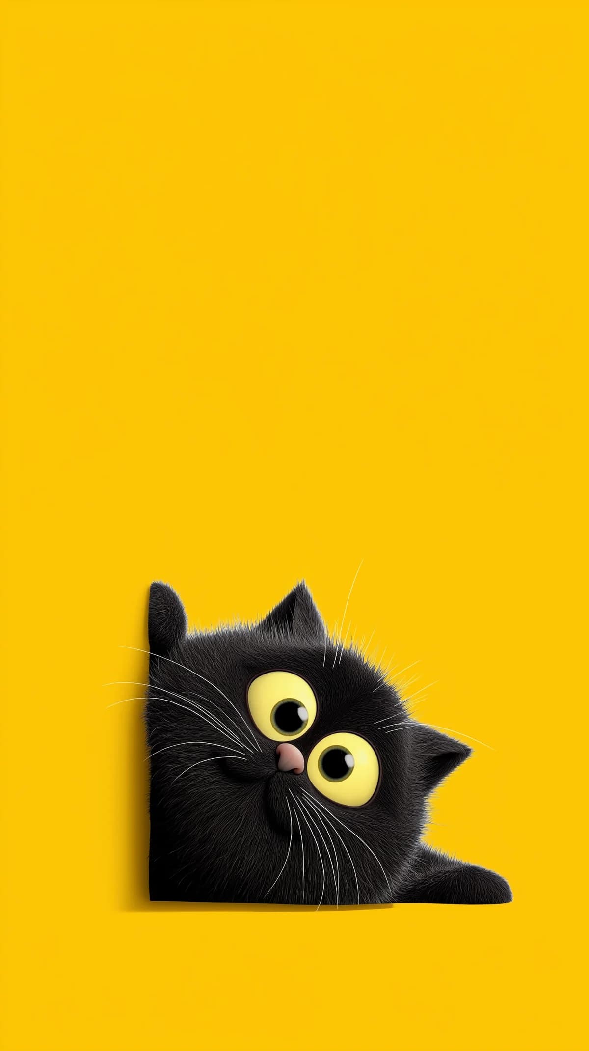 Curious Black Cat Peek Design Yellow Aesthetic Wallpaper wallpaper - Cat Wallpapers | Picmaze