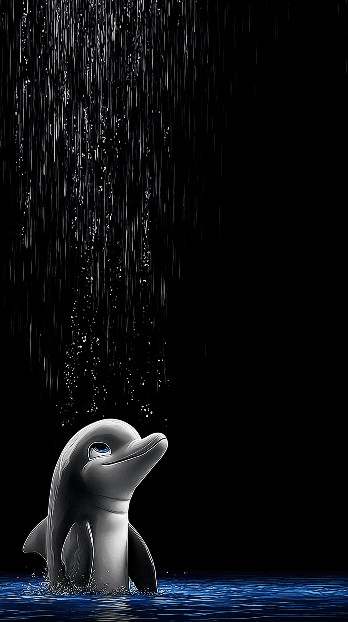 Cute Dolphin Rain Wallpaper 4K Dark Ocean wallpaper - draft | Picmaze