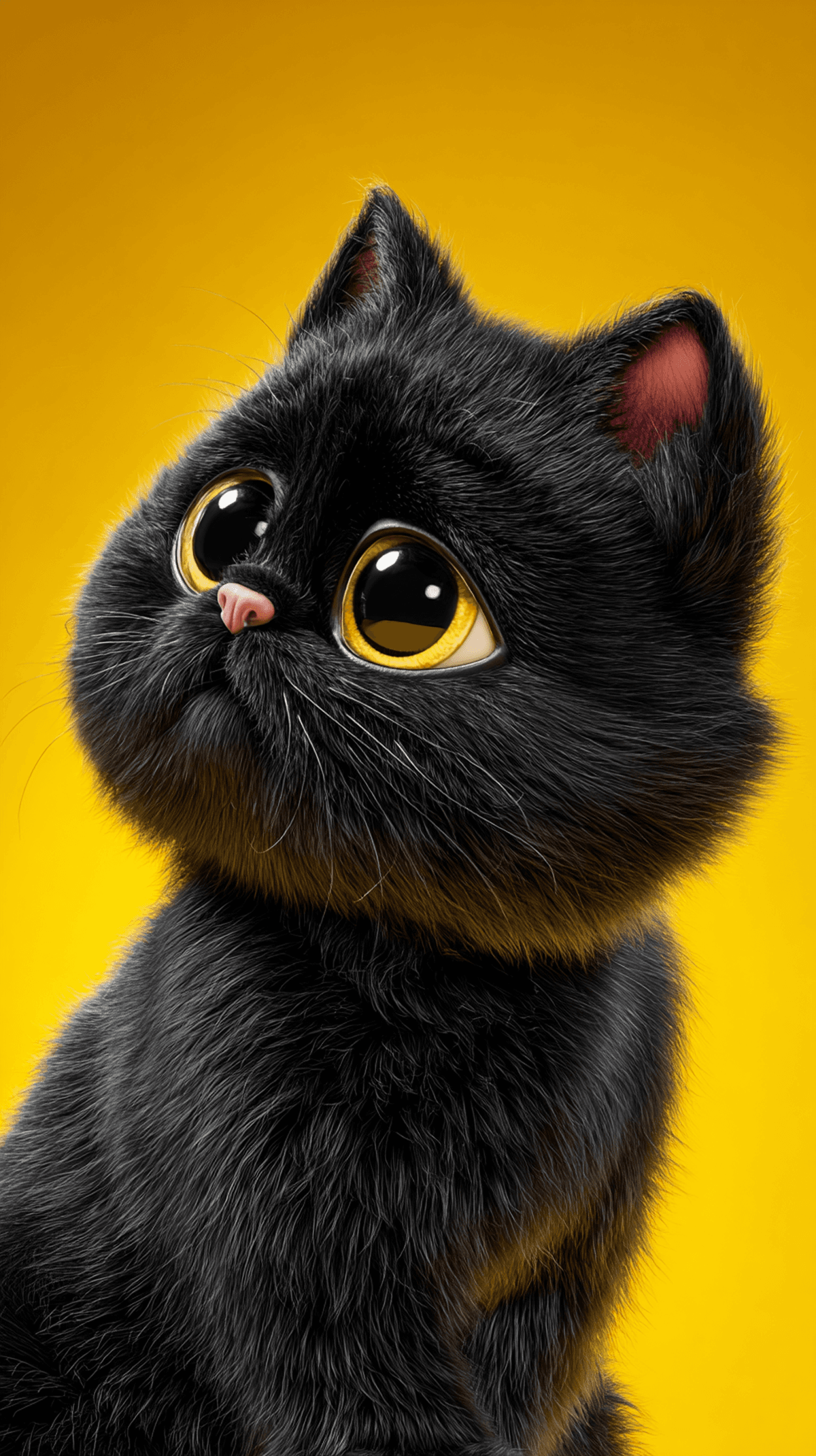 Cute Black Kitty Android Wallpaper – Soft Fur Cartoon Cat 4K Mobile Background wallpaper - Cat Wallpapers | Picmaze