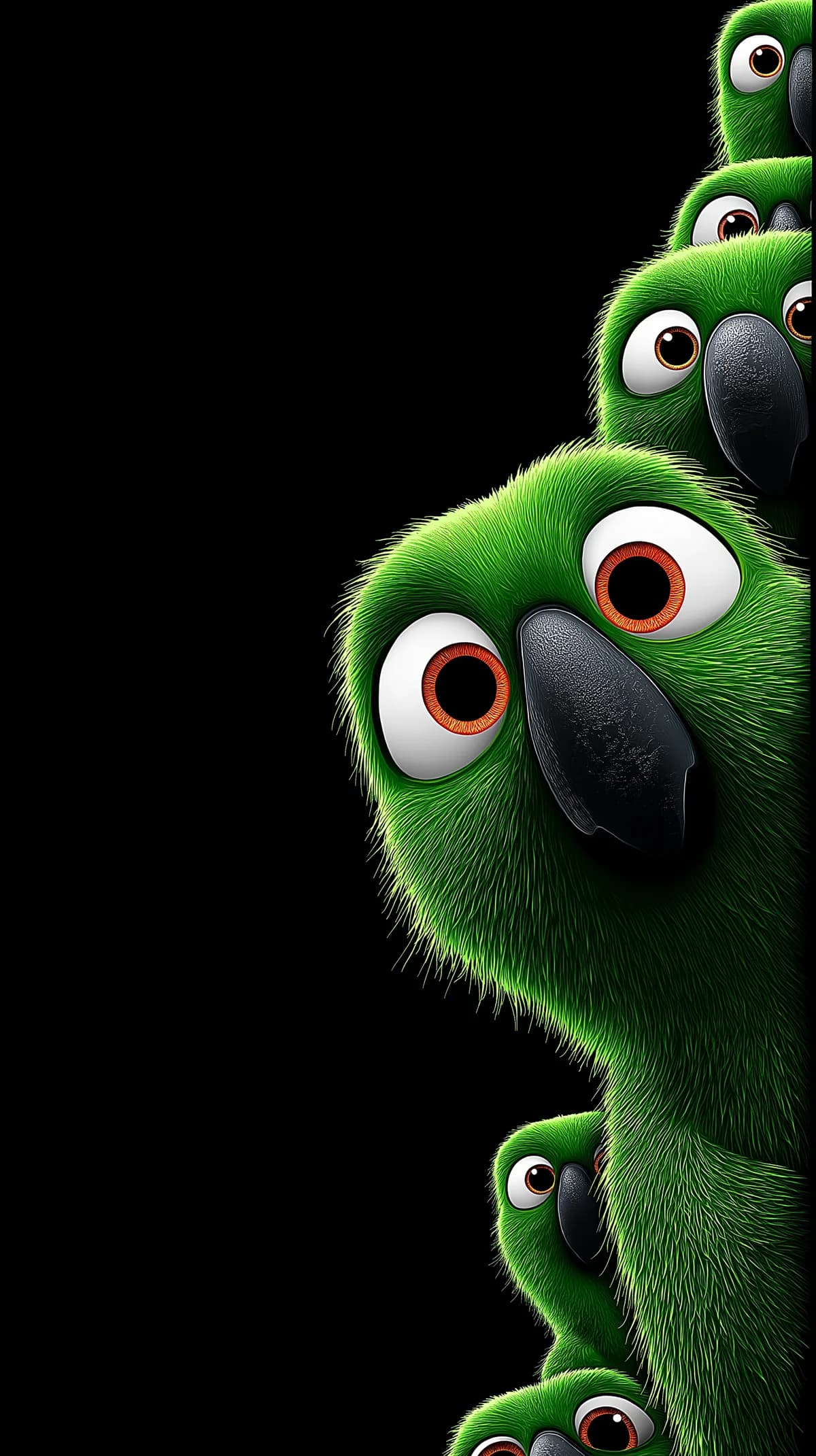 Close-Up Green Parrot Eyes Minimal Dark Wallpaper wallpaper - parrots | Picmaze