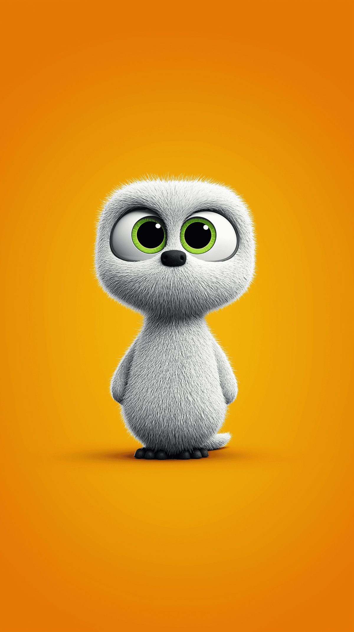 Cute Fluffy Cartoon Creature Wallpaper with Orange Background wallpaper - ghost | Picmaze