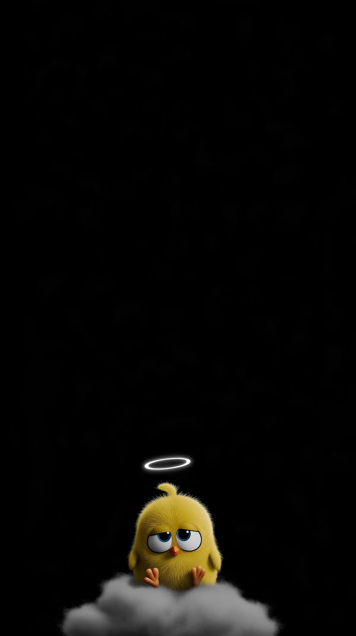 Cute Angel Chick Minimal Black Background 4K Wallpaper wallpaper - Bird Wallpapers | Picmaze