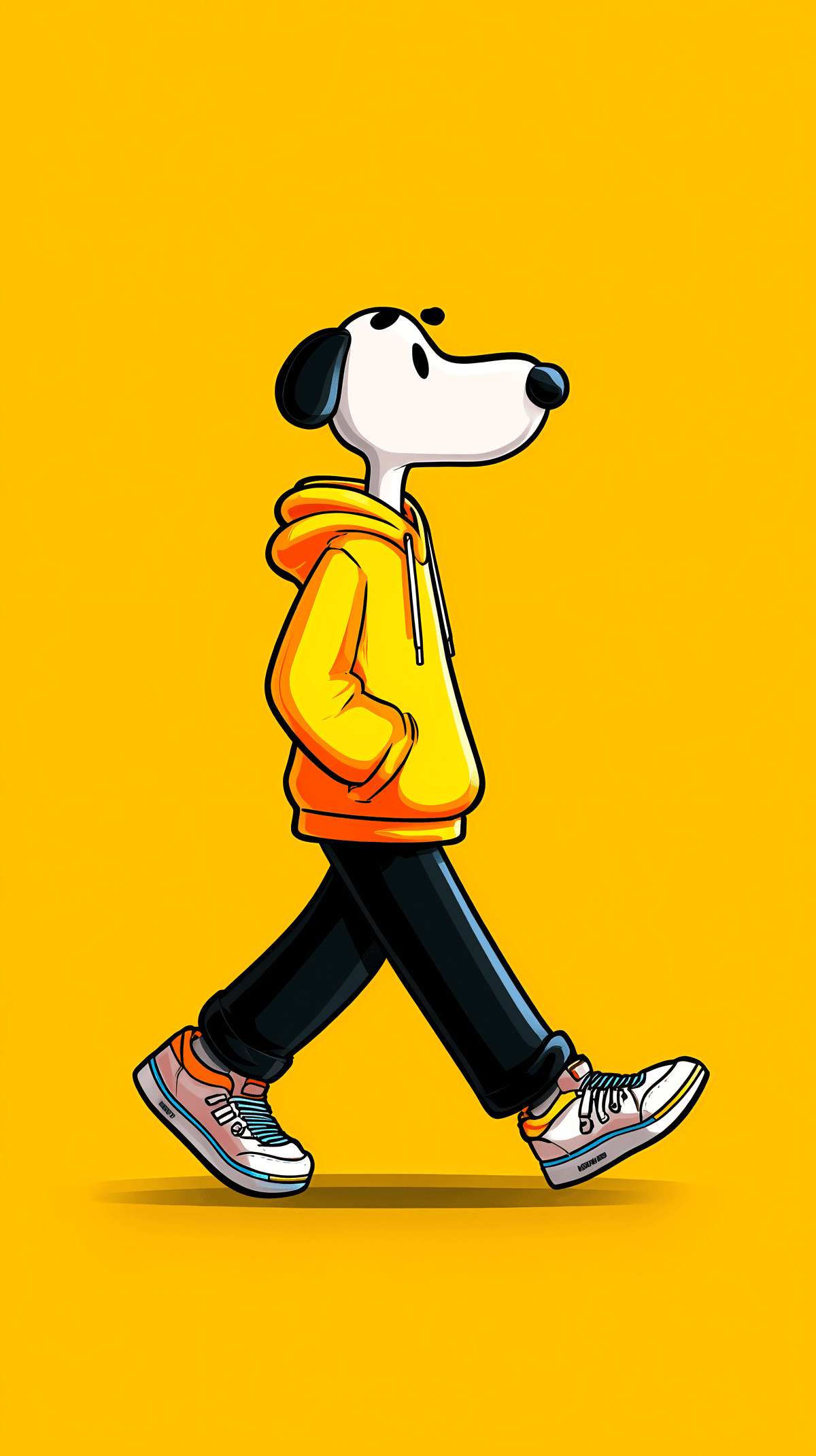 Cool Cartoon Dog Walking Yellow Hoodie Android Wallpaper wallpaper - Dogs wallpaper | Picmaze