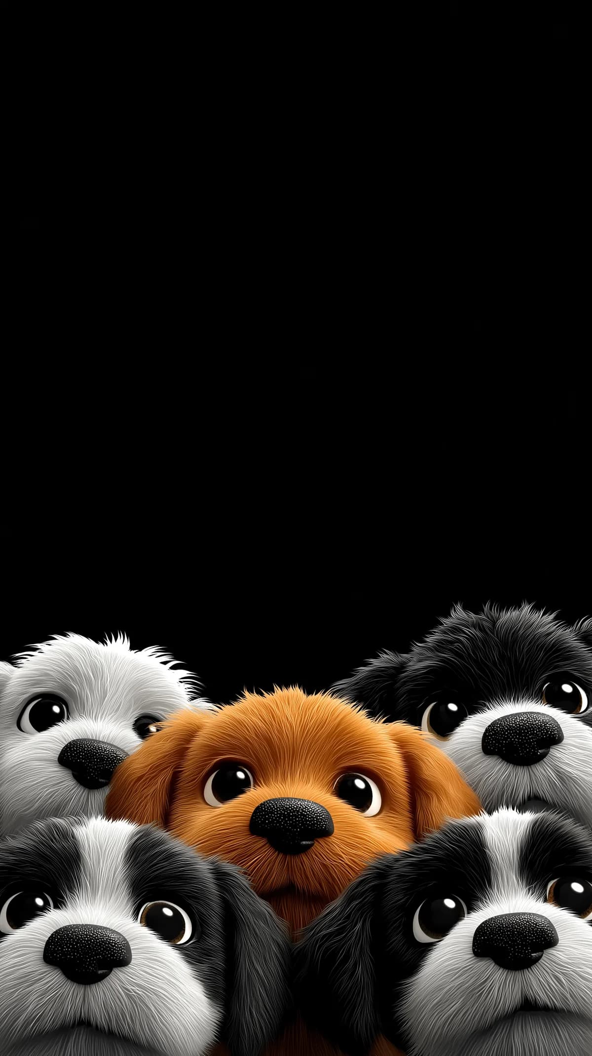 Cute Puppy Faces Minimal Black Background 4K Wallpaper wallpaper - Dogs wallpaper | Picmaze