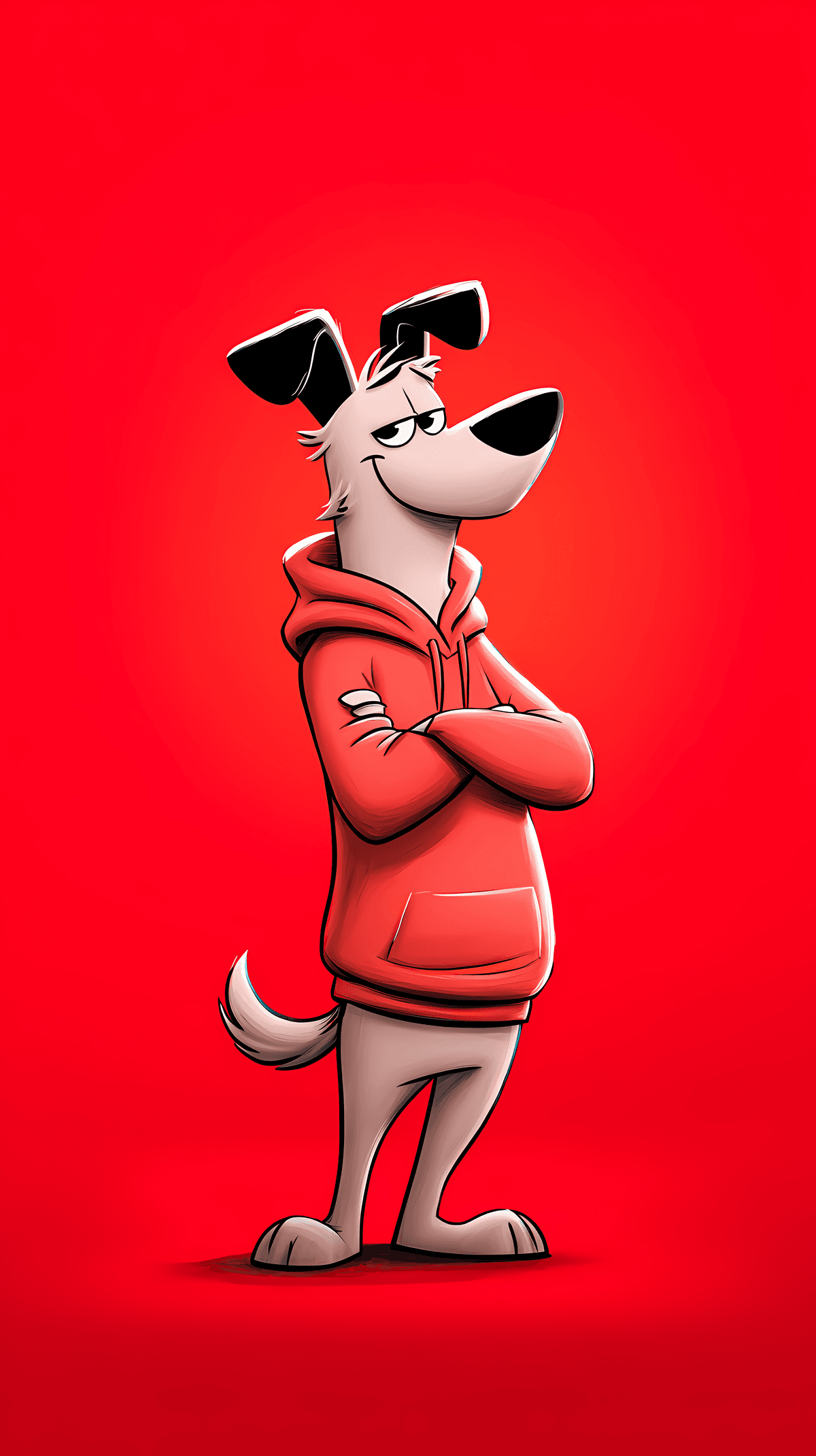 Cool Cartoon Dog Red Hoodie Android Wallpaper wallpaper - Dogs wallpaper | Picmaze