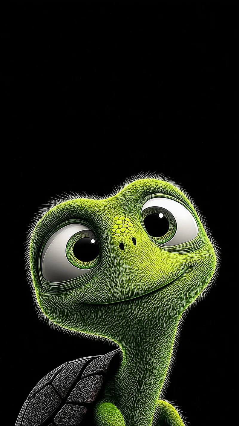 Close-Up Cute Turtle Face Minimal Dark Aesthetic Wallpaper - Turtle mobile Wallpaper | Picmaze