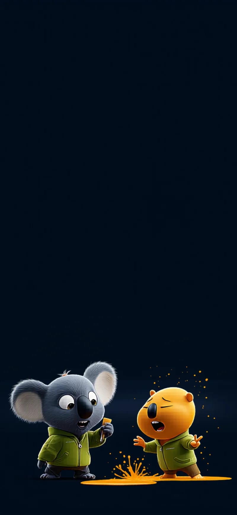 Cute Koala and Bear 3D Cartoon Dark iPhone Wallpaper - ios wallpapers mobile Wallpaper | Picmaze