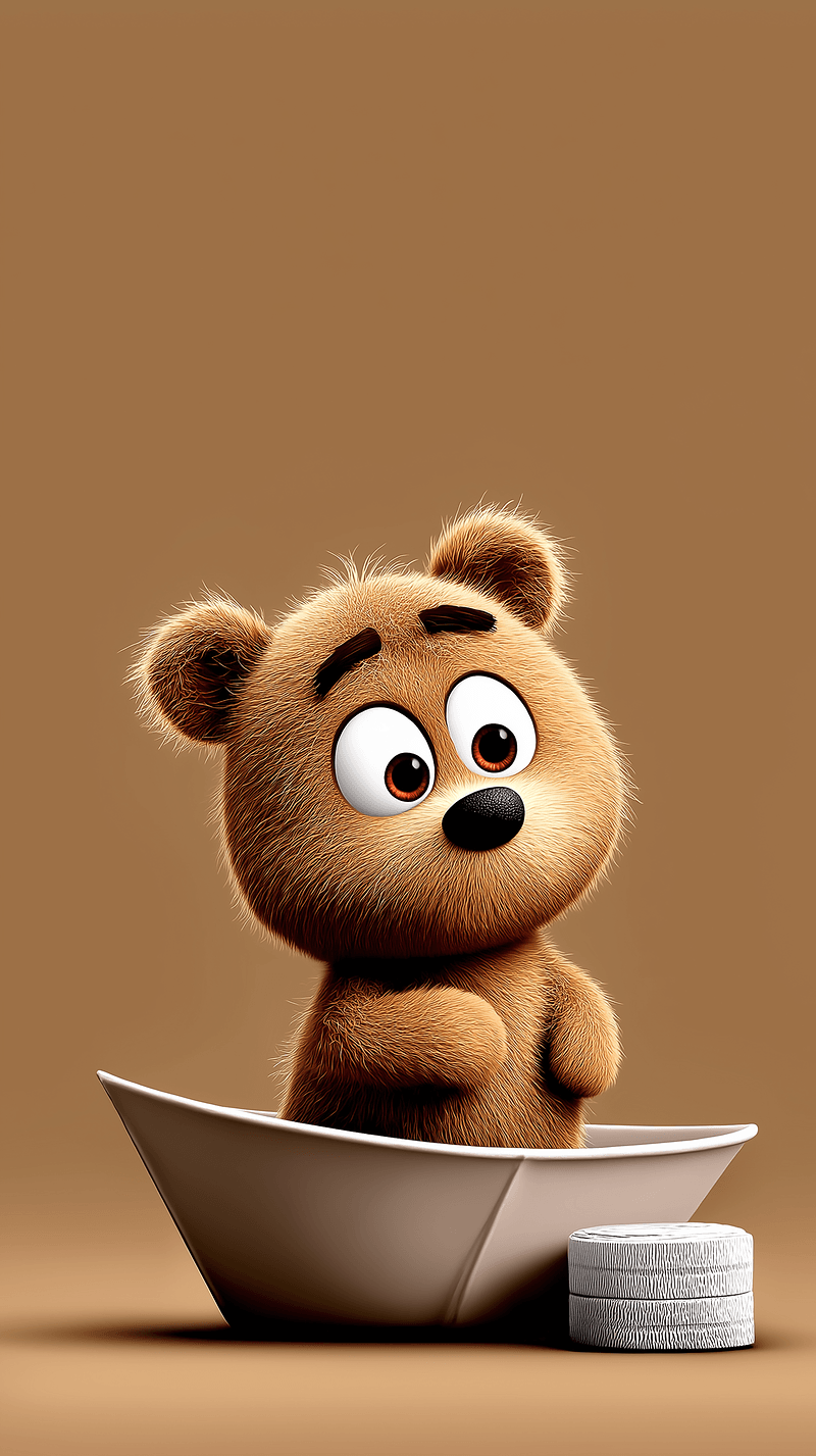 Cute Teddy Bear Paper Boat Mobile Wallpaper - Fantasy Wallpaper mobile Wallpaper | Picmaze