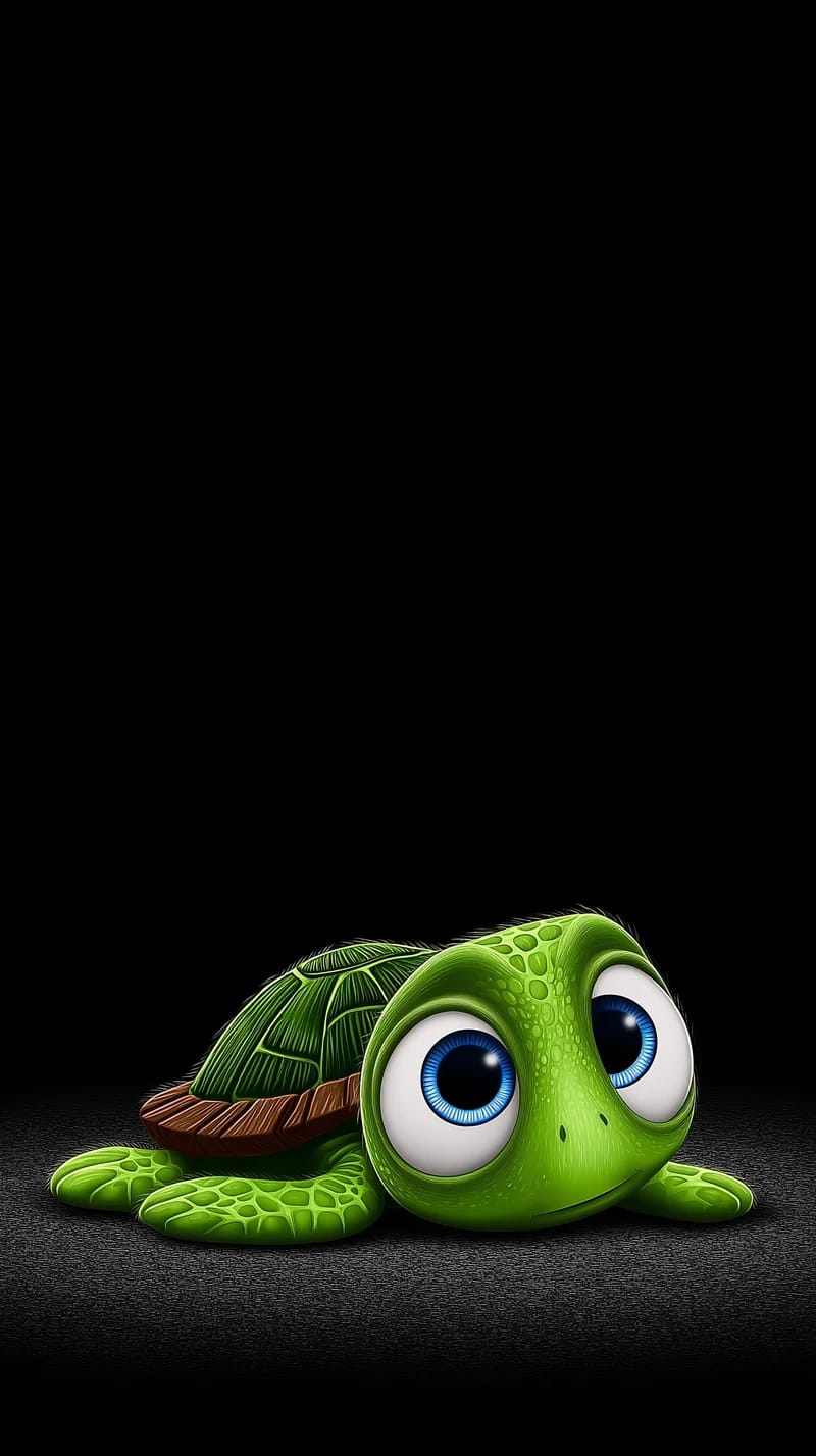 Adorable Turtle Lying Down Cute Minimal Dark Wallpaper - Turtle mobile Wallpaper | Picmaze