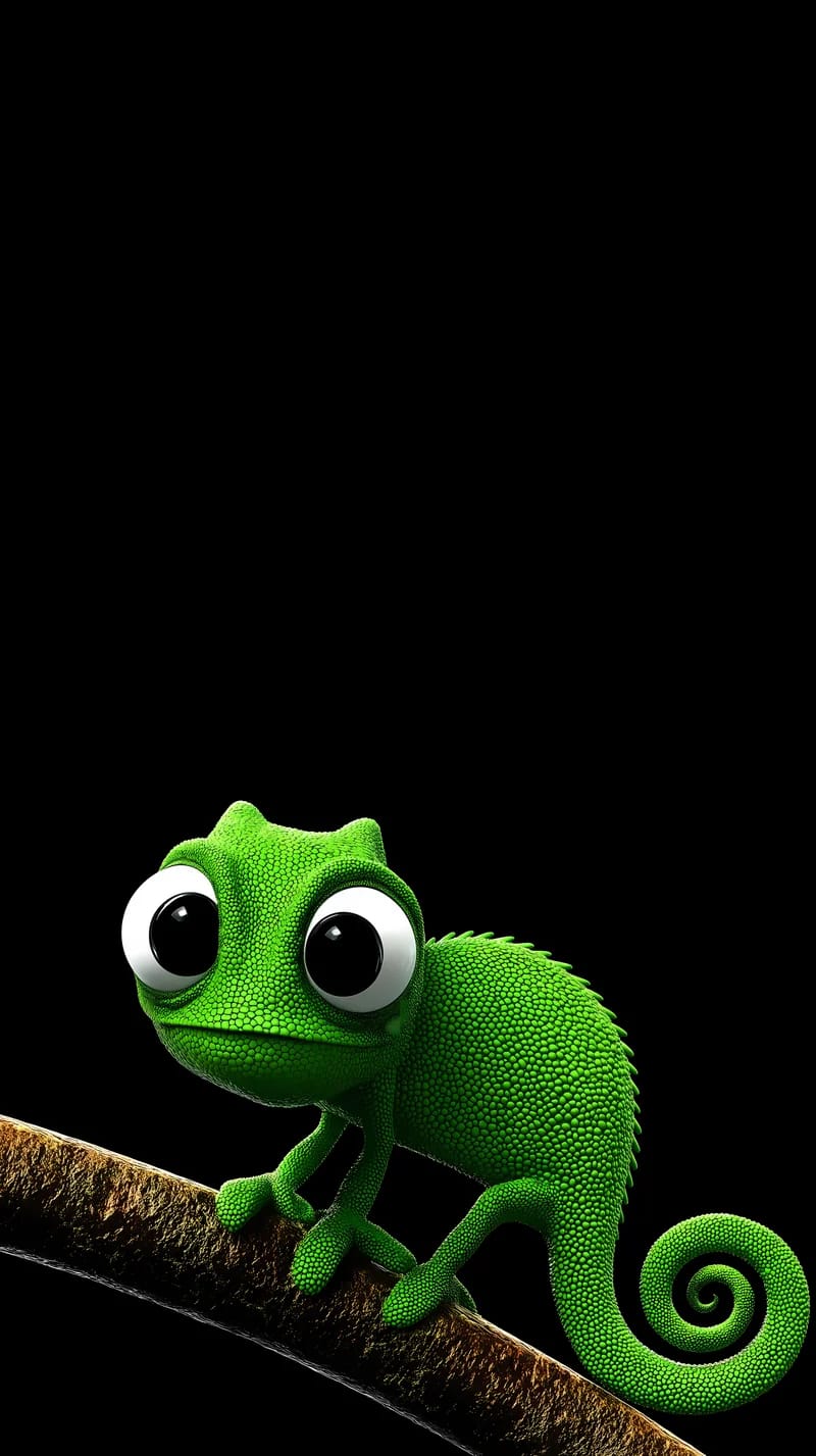 Ultra Cute Chameleon Close-Up Dark AMOLED Wallpaper - Chameleons mobile Wallpaper | Picmaze