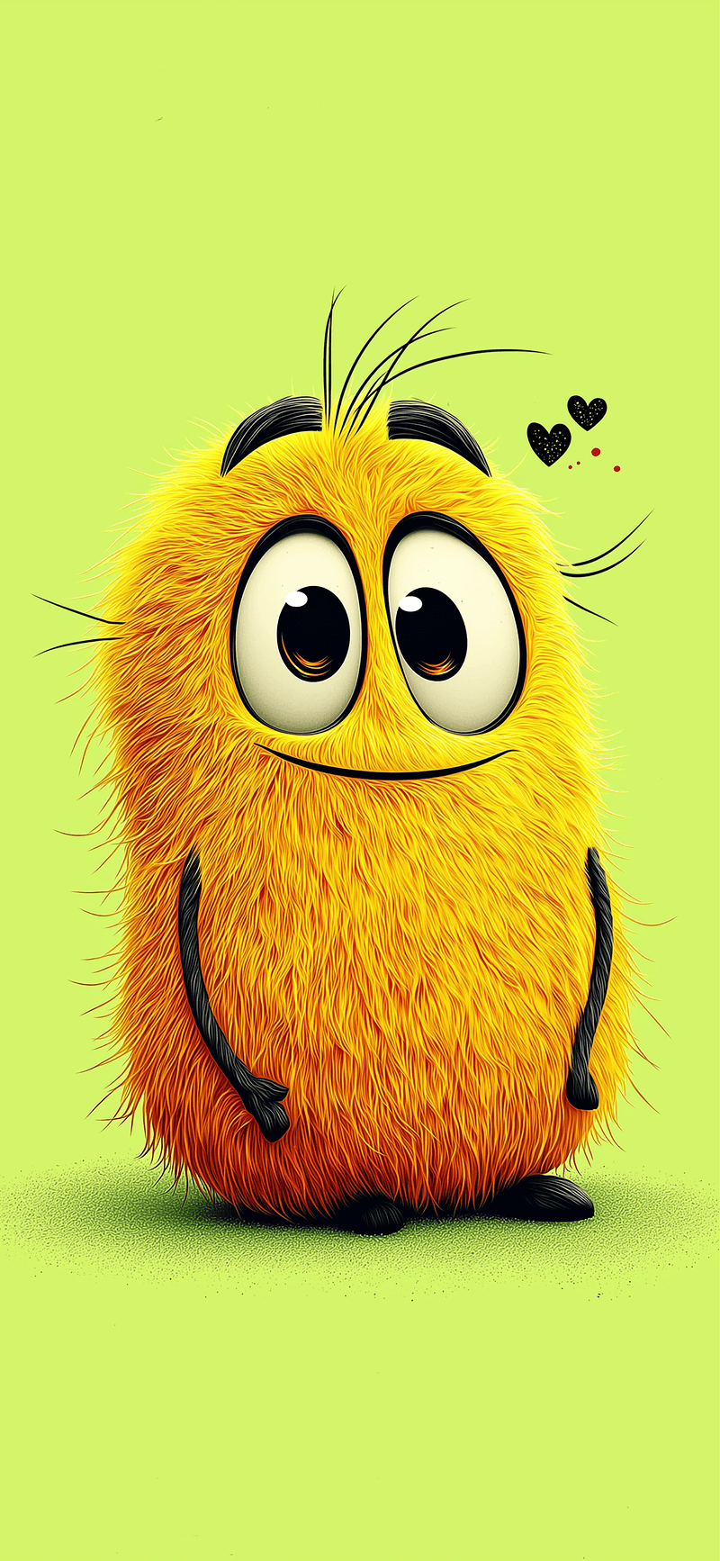Cute Orange Fluffy Monster Wallpaper – Adorable Cartoon HD Background - ios wallpapers mobile Wallpaper | Picmaze
