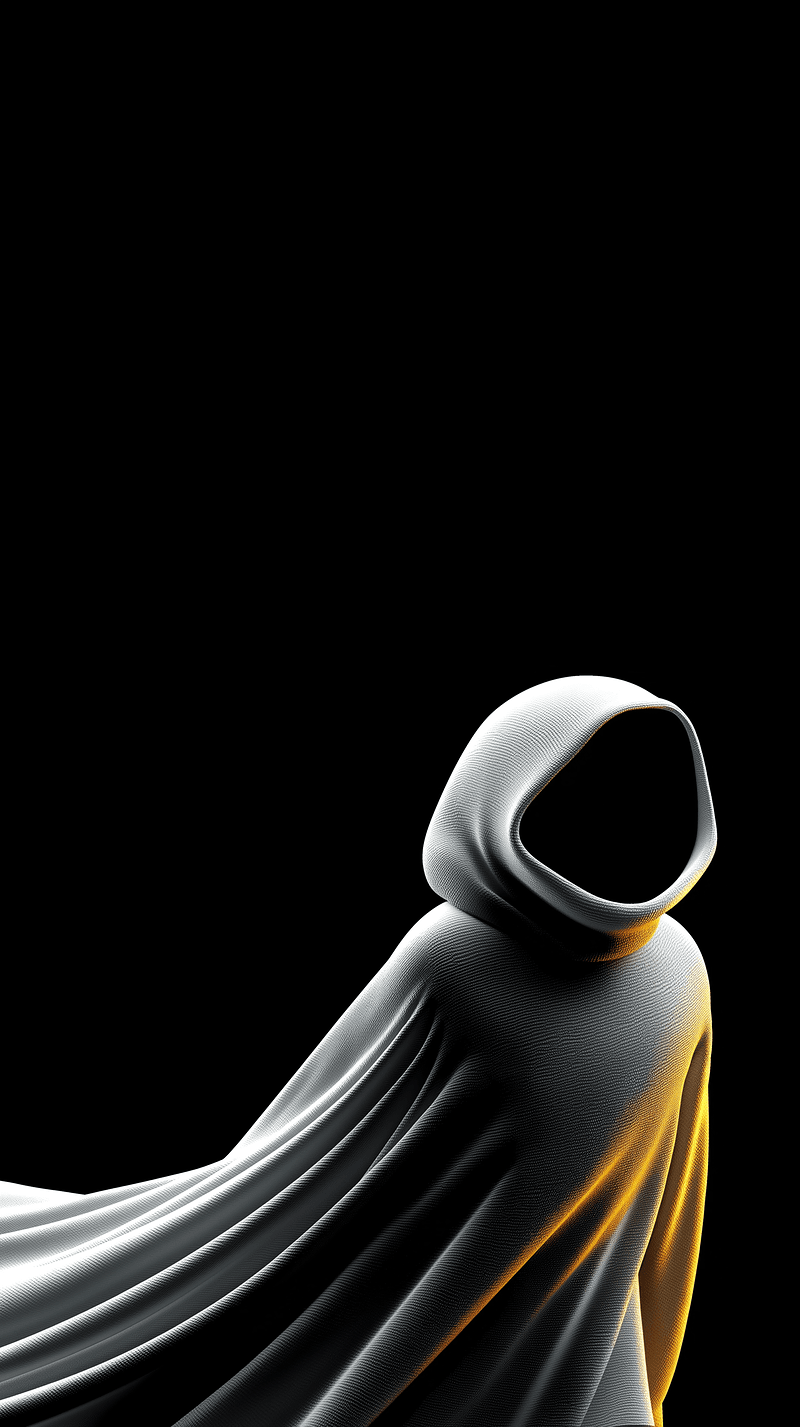 Minimal Hooded Ghost Android Wallpaper – Dark Aesthetic Phantom Background - ghost mobile Wallpaper | Picmaze