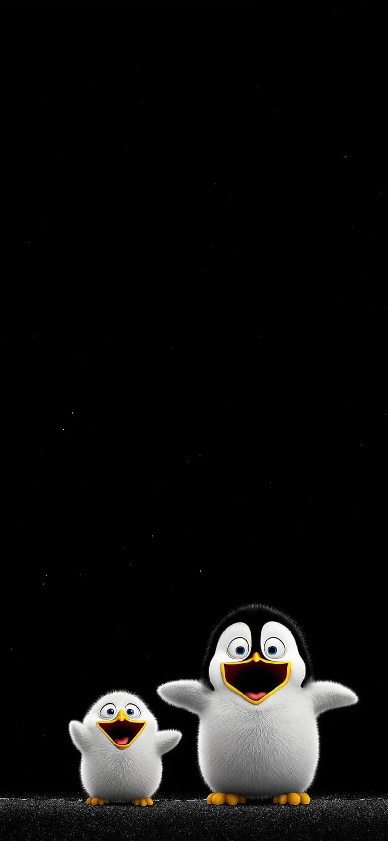 Cute Penguins Dark Minimal 4K Cartoon iPhone Wallpaper - ios wallpapers mobile Wallpaper | Picmaze