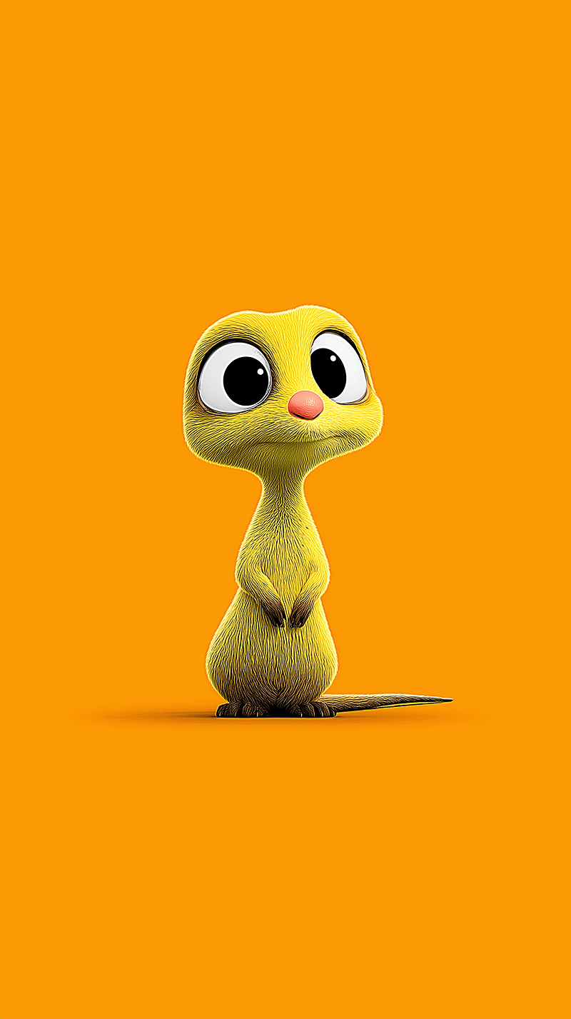 Cute Yellow Cartoon Animal Wallpaper with Orange Background - Cute Animal Wallpapers mobile Wallpaper | Picmaze