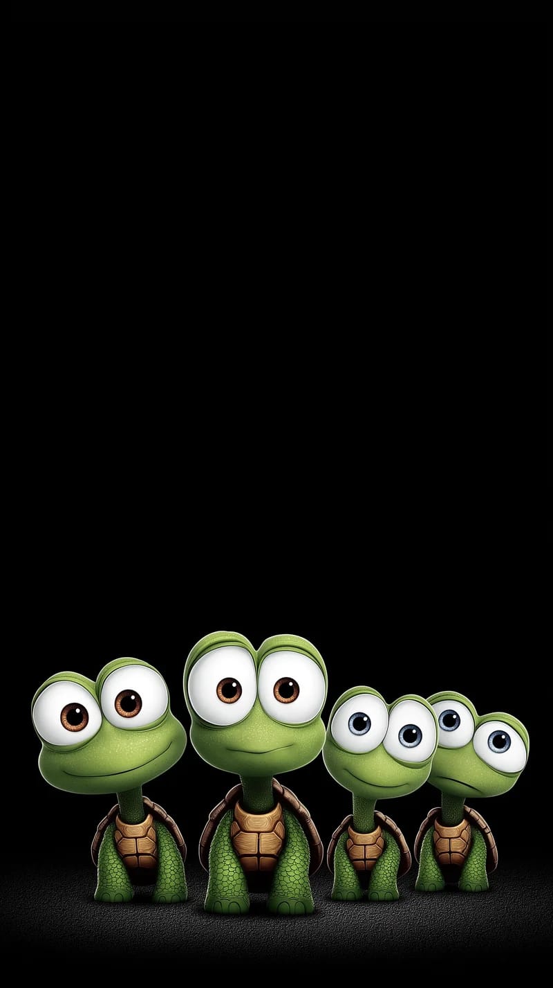 Cute Turtle Family Line Wallpaper 4K Dark HD - Turtle mobile Wallpaper | Picmaze