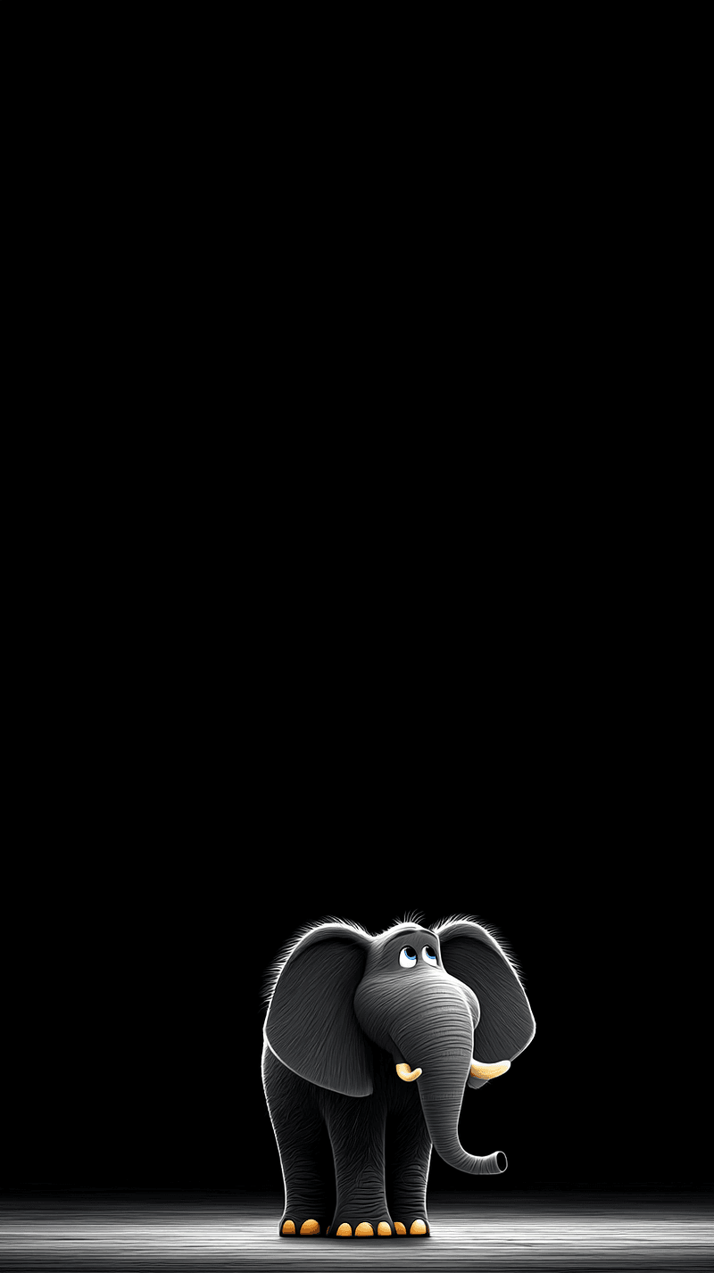 Cute Baby Elephant Wallpaper 4K Dark Background - draft mobile Wallpaper | Picmaze