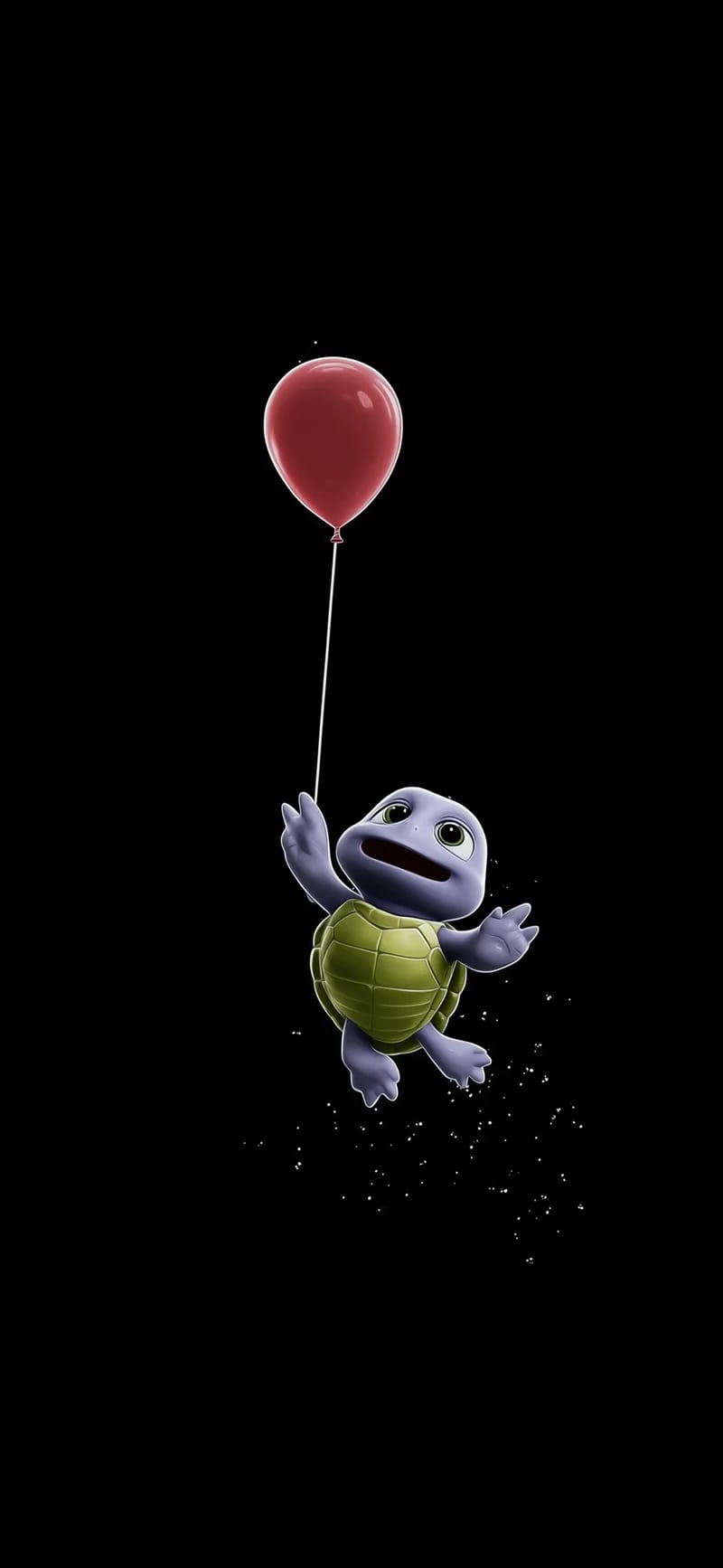 Cute Turtle Balloon Dark Minimal 4K iPhone Wallpaper - ios wallpapers mobile Wallpaper | Picmaze