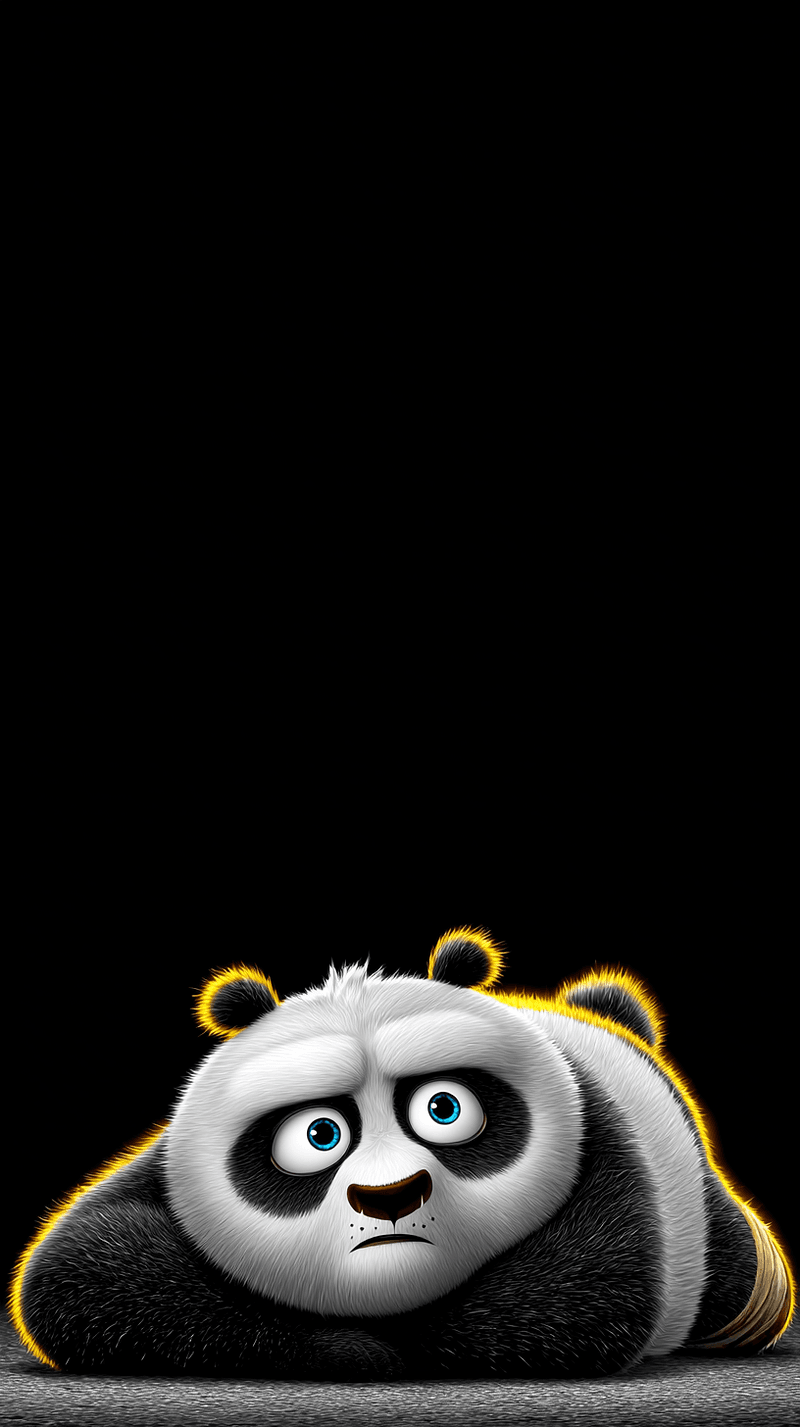 Sad Cute Panda Wallpaper – Adorable Cartoon Panda Lying Down Android Background - Panda Wallpapers mobile Wallpaper | Picmaze