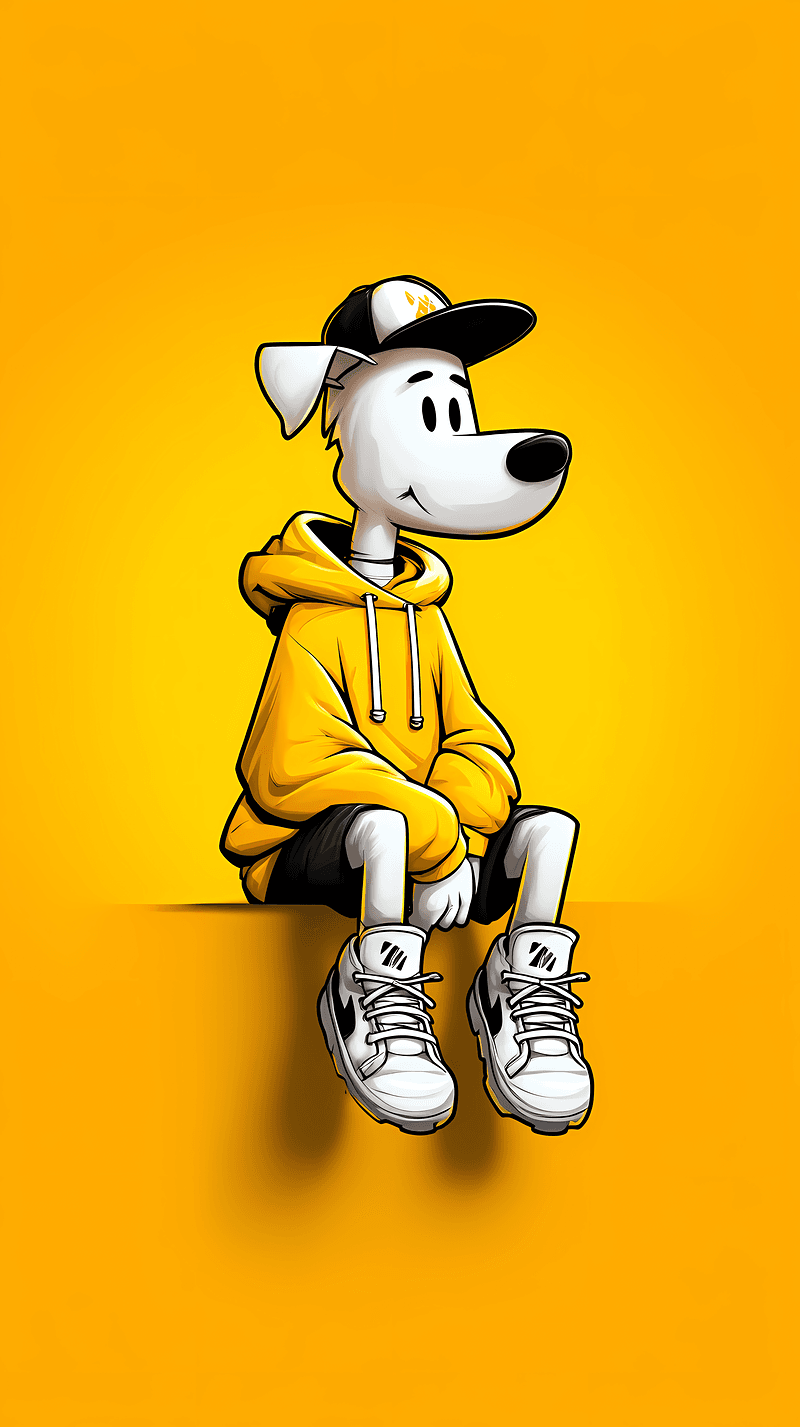 Cool Cartoon Dog Yellow Hoodie Android Wallpaper - Dogs wallpaper mobile Wallpaper | Picmaze