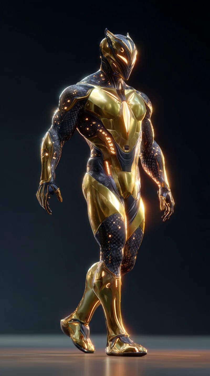 Futuristic Golden Robot 4K Wallpaper – Sci-Fi Android HD - Sci-fi mobile Wallpaper | Picmaze