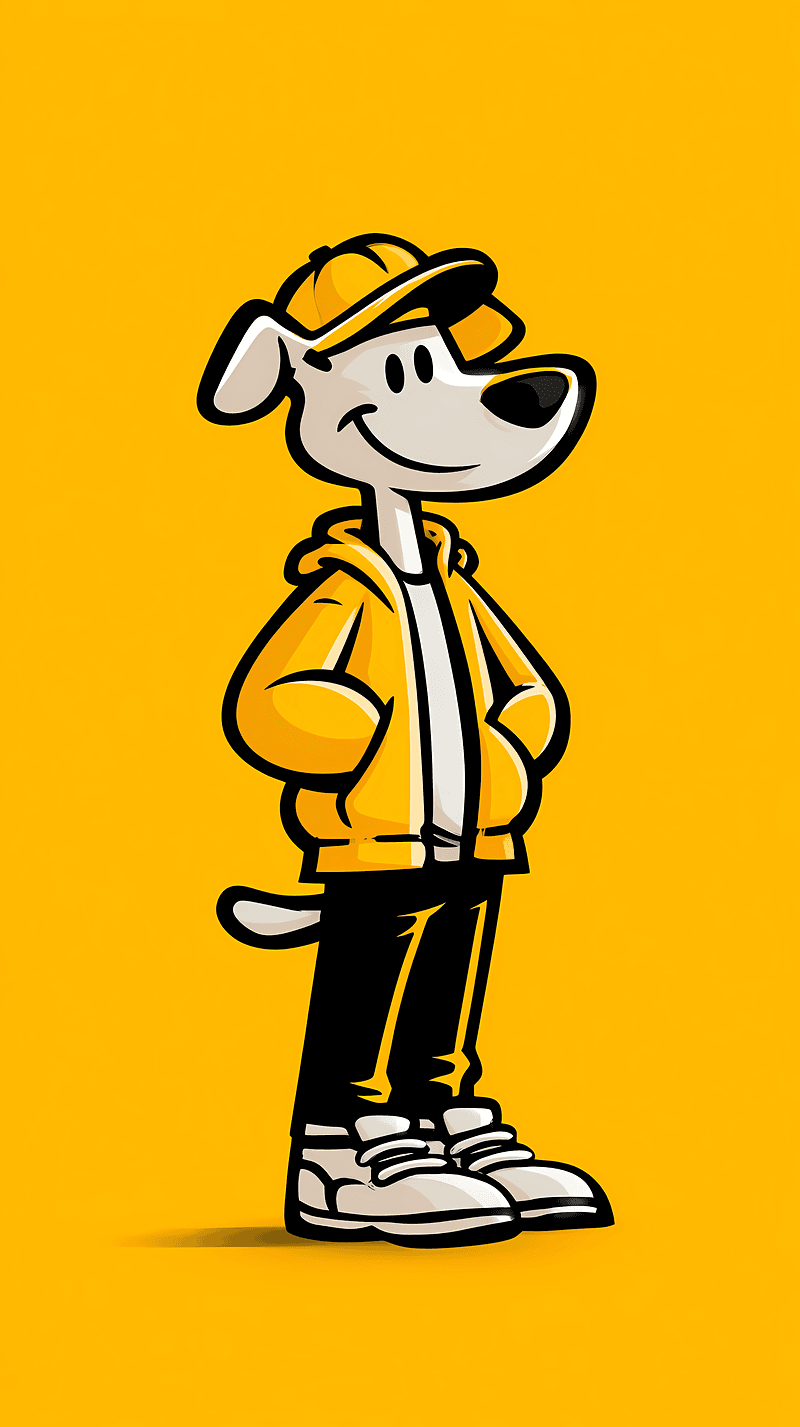 Cool Cartoon Dog Yellow Hoodie Street Style Android Wallpaper - Dogs wallpaper mobile Wallpaper | Picmaze