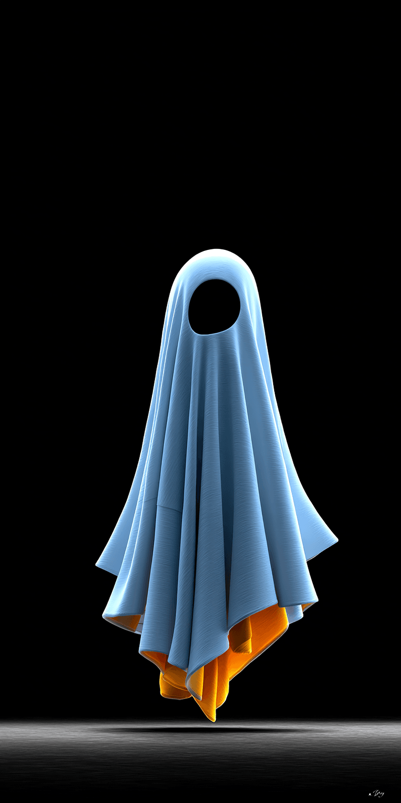 Minimal Floating Ghost Wallpaper – Cute Spooky Ghost Dark Background - ghost mobile Wallpaper | Picmaze