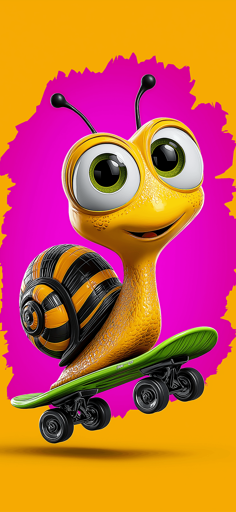 Cute Cartoon Snail Skateboard 4K iPhone Wallpaper - ios wallpapers mobile Wallpaper | Picmaze