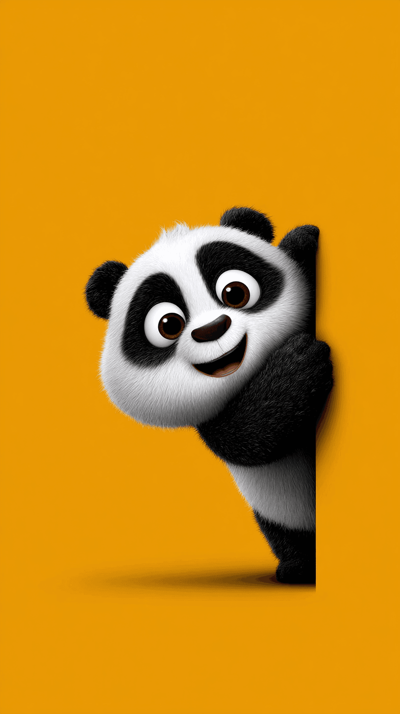 Cute Panda Peeking Smiling Mobile Wallpaper 4K - Panda Wallpapers mobile Wallpaper | Picmaze