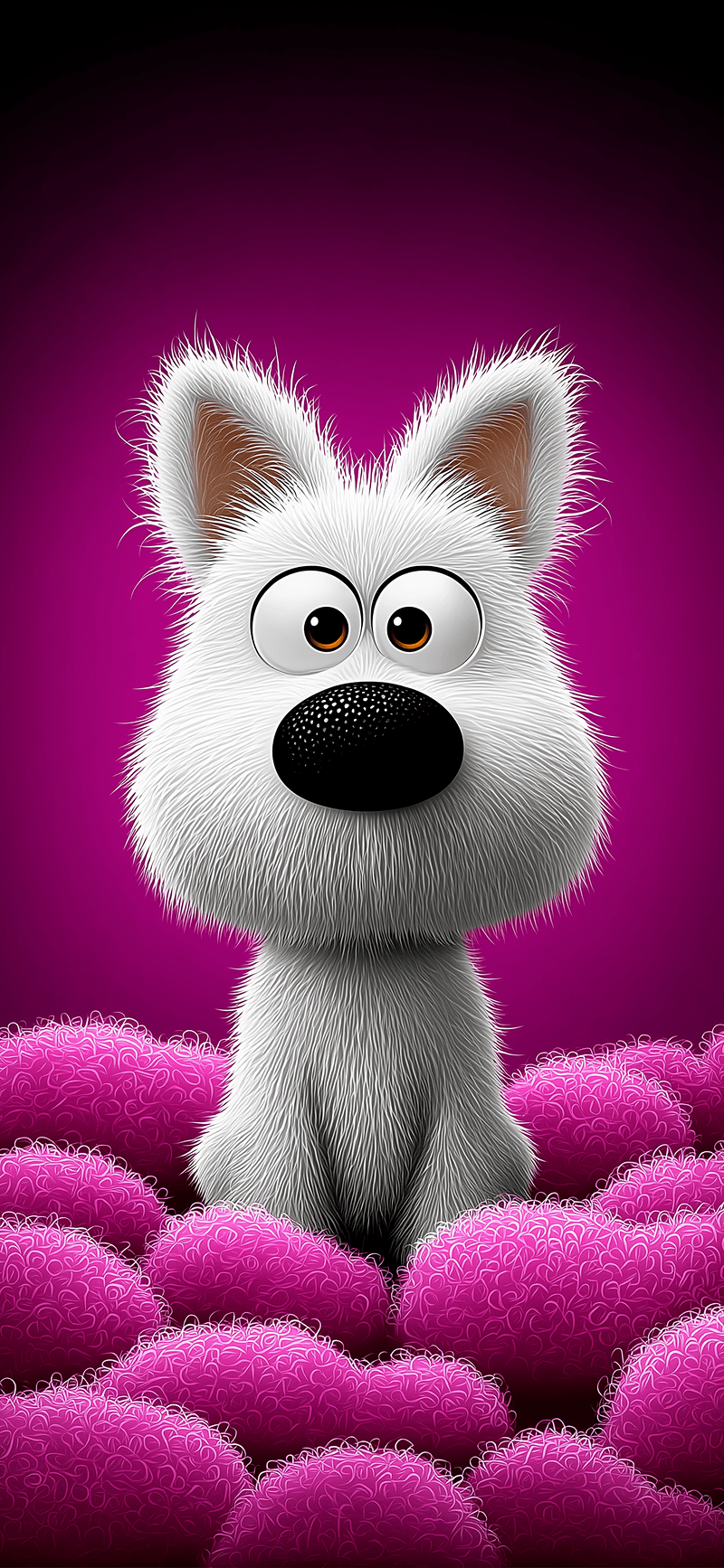 Cute White Puppy Pink Aesthetic 3D Wallpaper 4K HD - ios wallpapers mobile Wallpaper | Picmaze