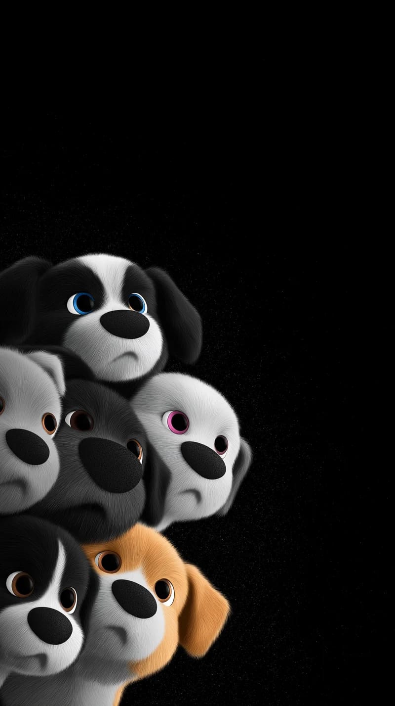 Cute Sad Puppy Faces Minimal Black 4K Wallpaper - Dogs wallpaper mobile Wallpaper | Picmaze