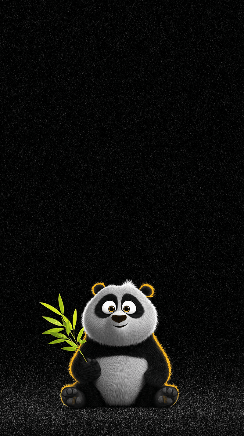 Cute Sitting Panda with Bamboo Wallpaper – Adorable Cartoon Panda Android Background - Panda Wallpapers mobile Wallpaper | Picmaze